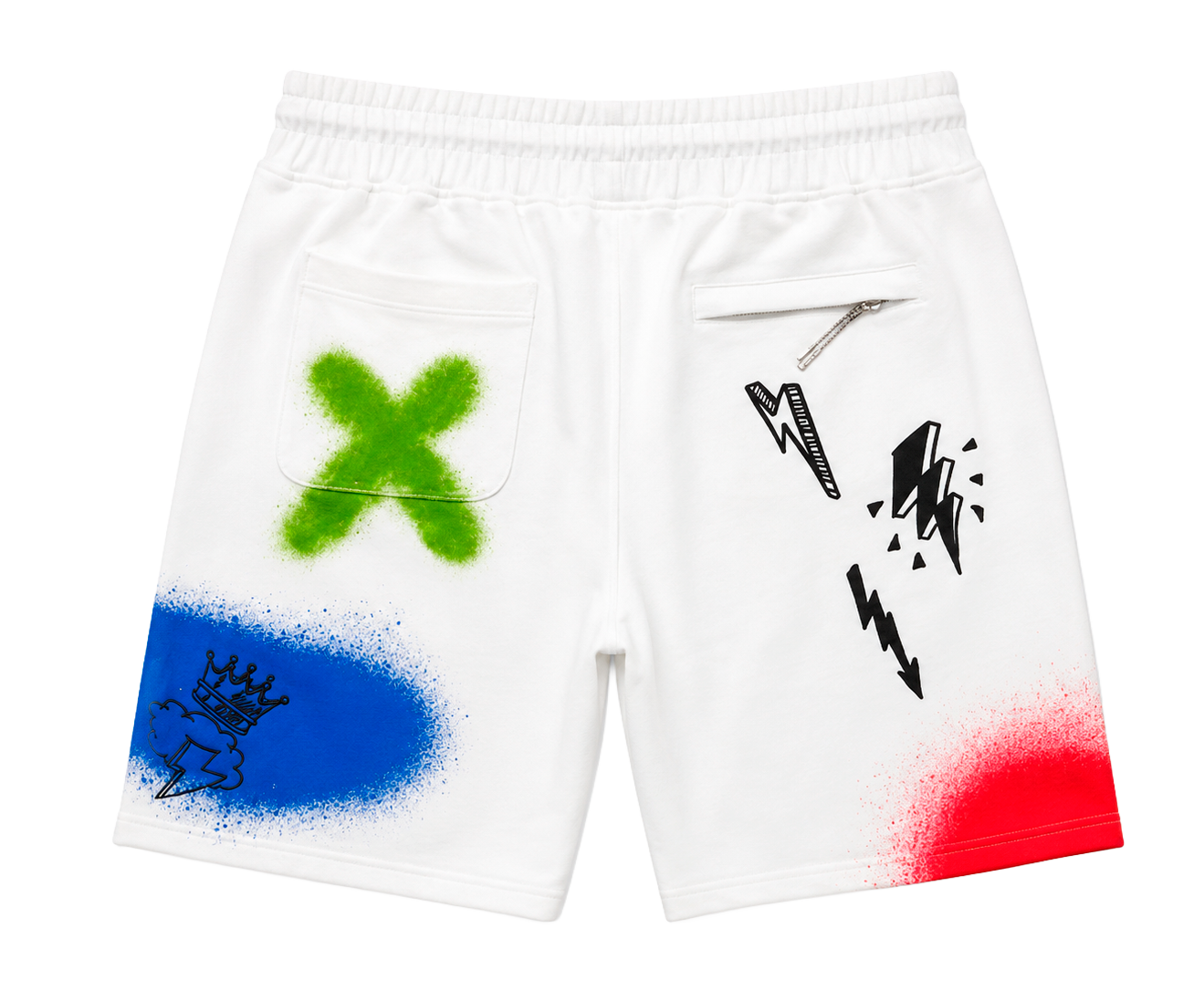 BORN FLY FLEECE SWEATSHORTS WHITE - 2002B3764