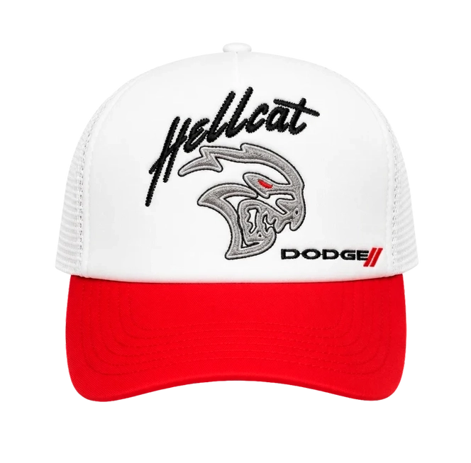 REASON X DODGE SNAPBACK TRUCKER HAT WHITE - DG-96