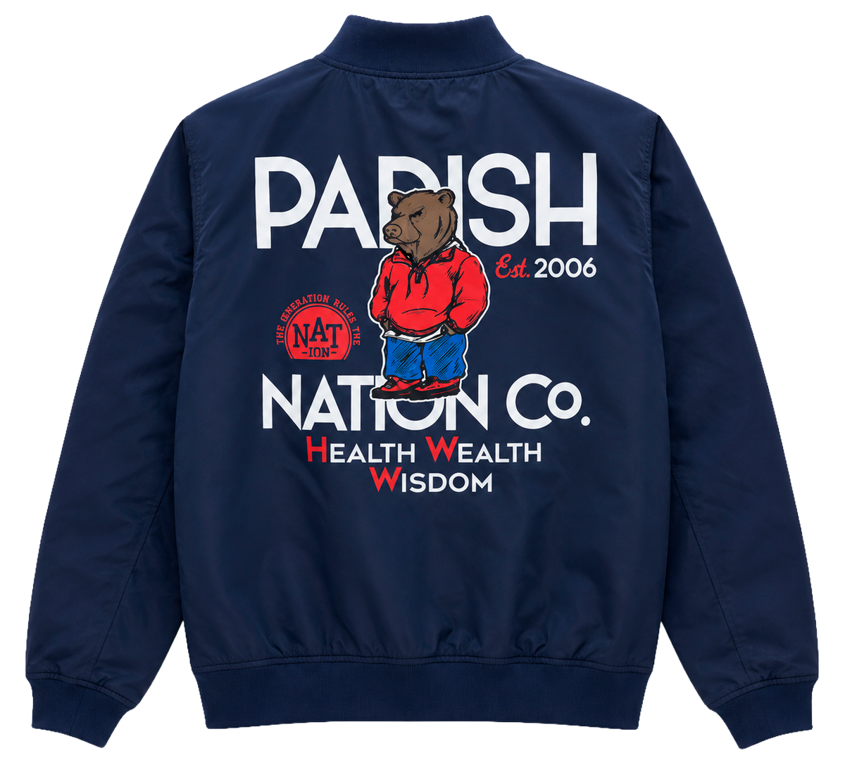 PARISH NATION BOMBER JACKET NAVY - N07O2563