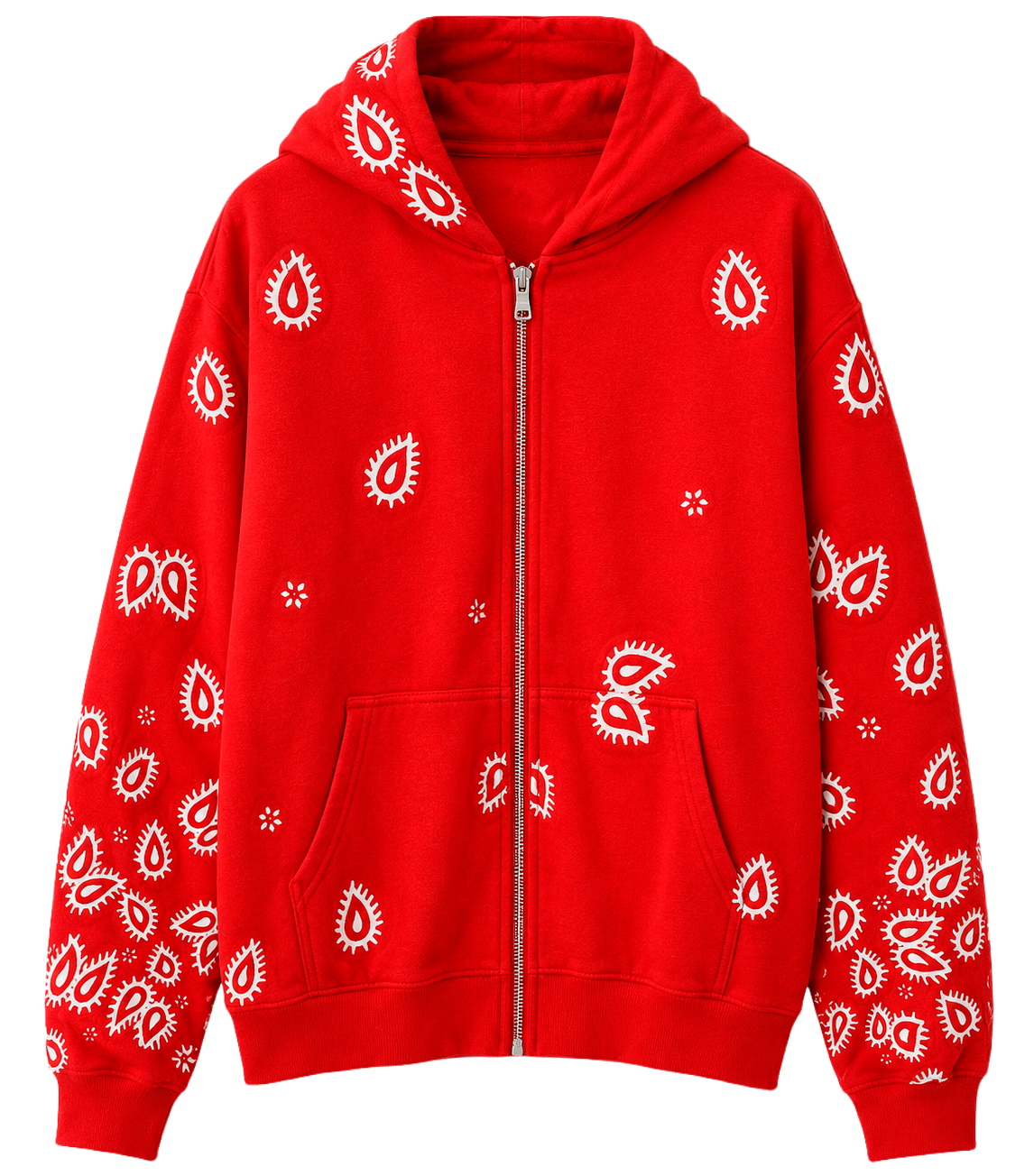 EPTM ZIP HOODIE JACKET RED - AMOEBA PRINT