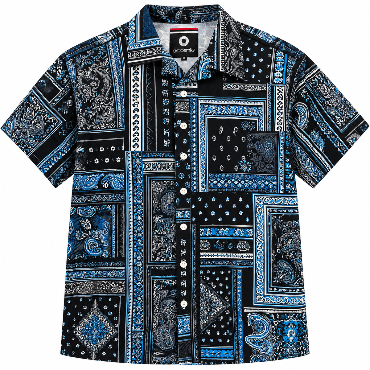 AKADEMIKS S/S BUTTON-DOWN SHIRT BLUE - A13SW19