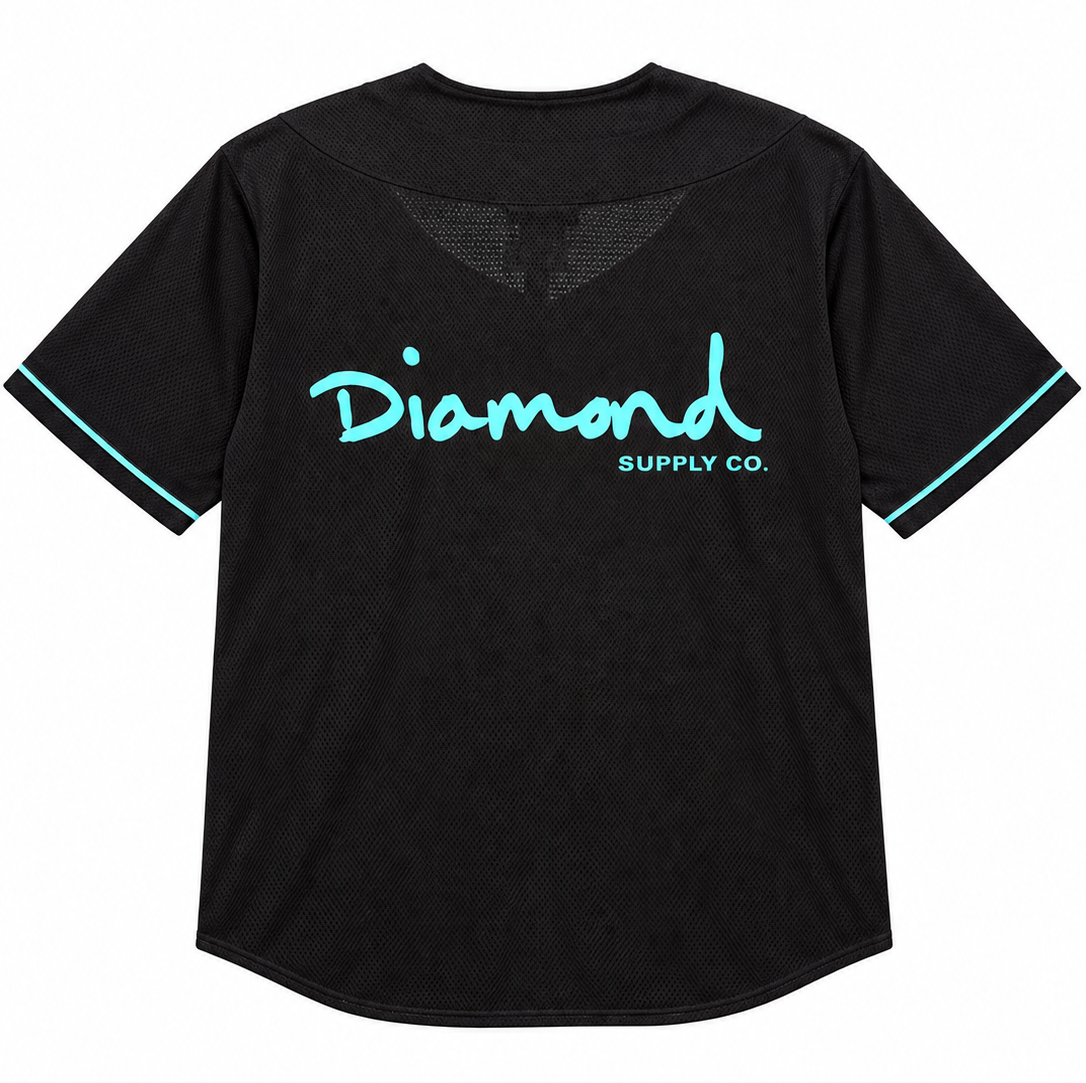 DIAMOND SUPPLY CO BASEBALL JERSEY BLACK - DMNDMAB018