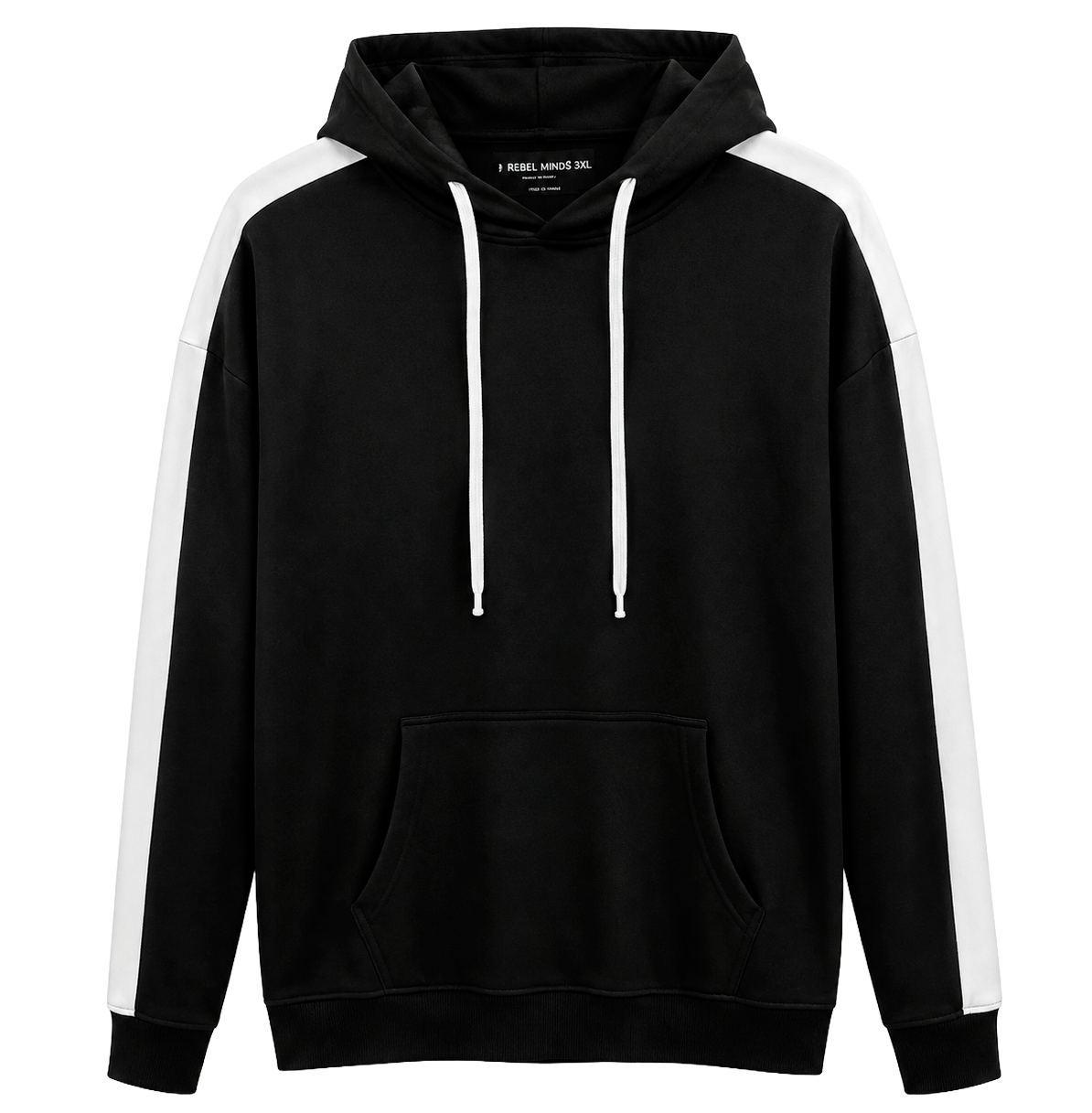 REBEL MINDS TRACK HOODIE BLACK/WHITE - 100-301