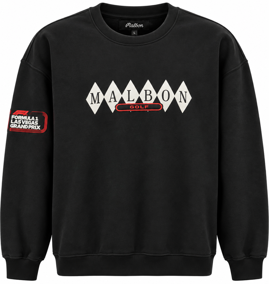 FORMULA 1 RACING CREWNECK BLACK - MALBON X F1 SPOKES