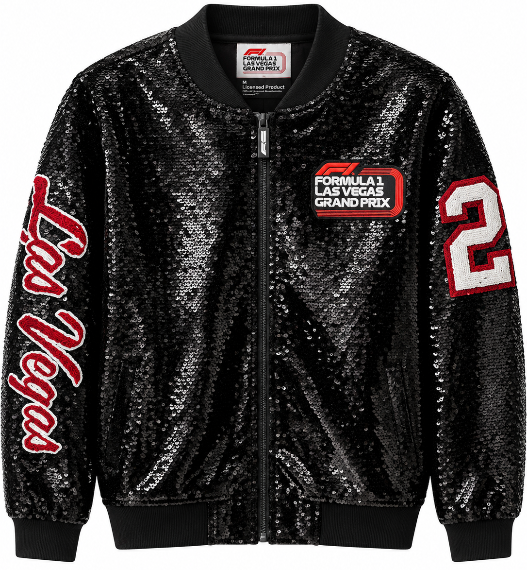FORMULA 1 LAS VEGAS SEQUIN JACKET BLACK - ROLL THE DICE