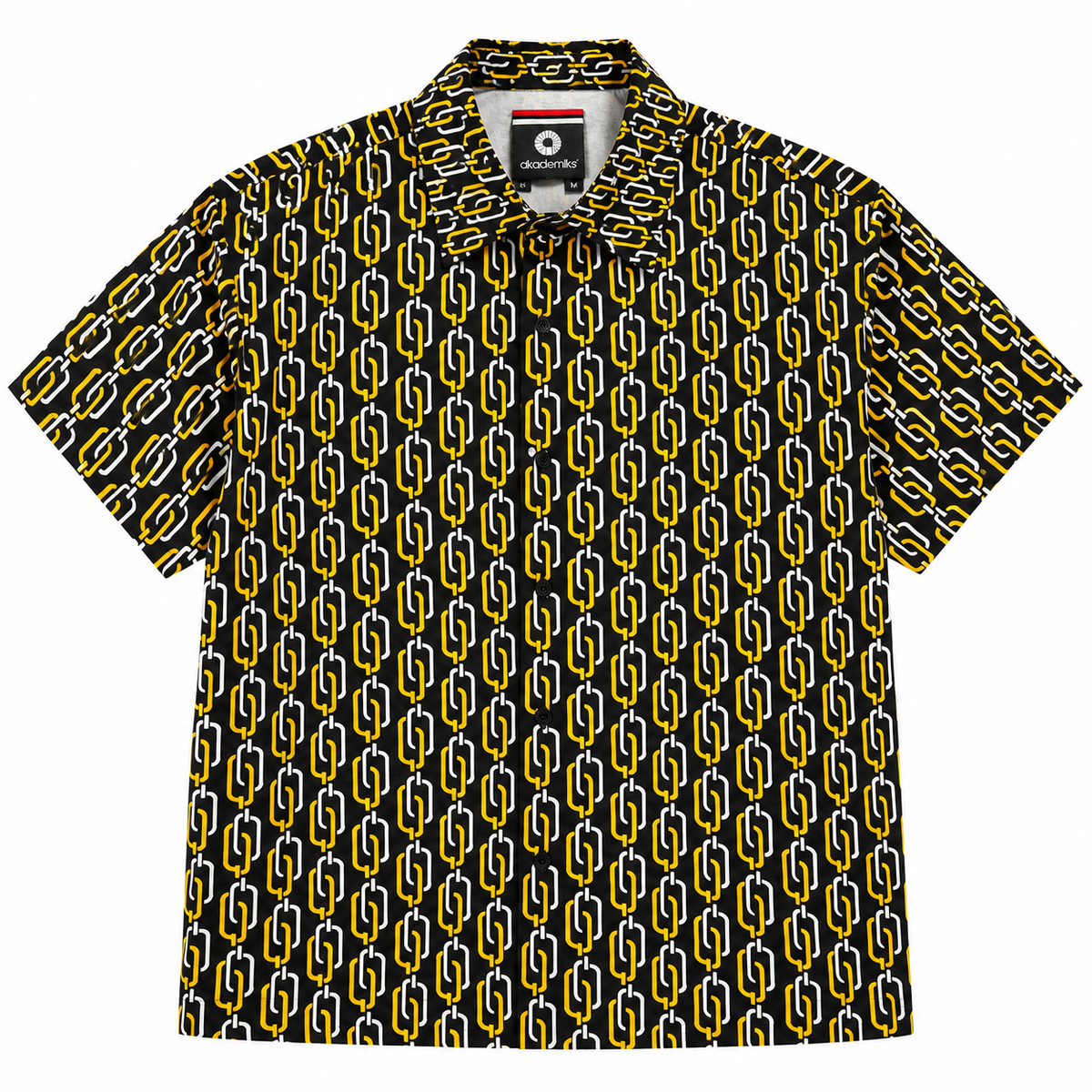 AKADEMIKS S/S BUTTON-DOWN SHIRT BLACK/GOLD - A13SW18
