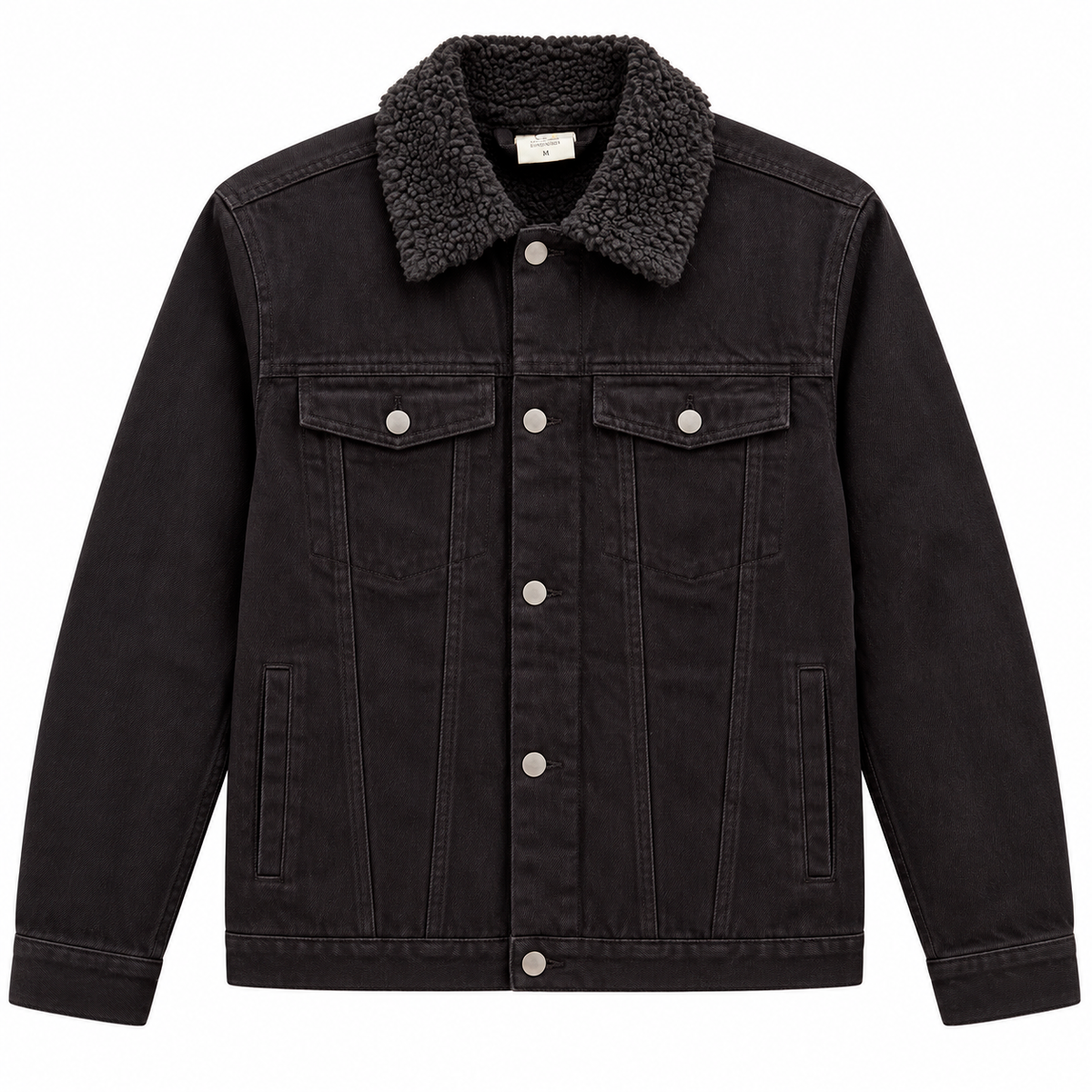 CREATEX5 SHERPA DENIM JACKET BLACK - CR-DENIM22