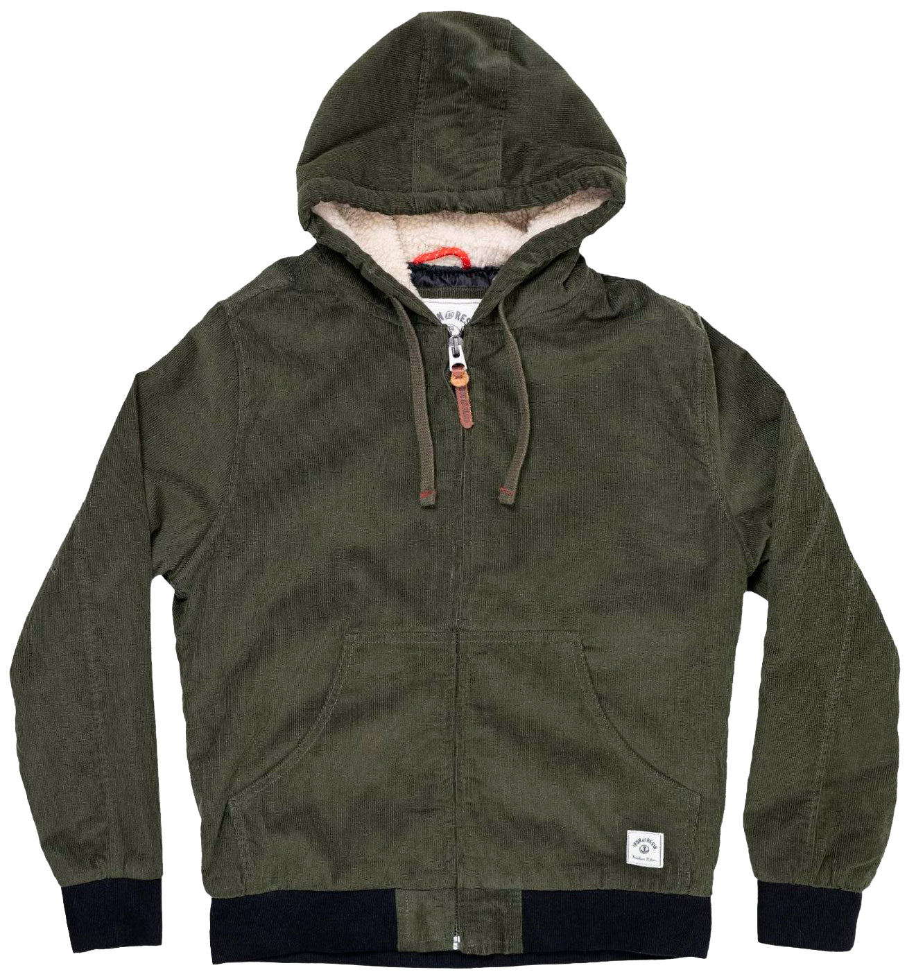 IRON & RESIN CORDUROY HOODIE JACKET GREEN - 102394