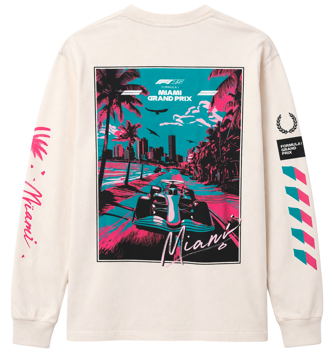 FORMULA 1 LAS VEGAS L/S SHIRT IVORY - LIGHTS OUT - Steal Deal 