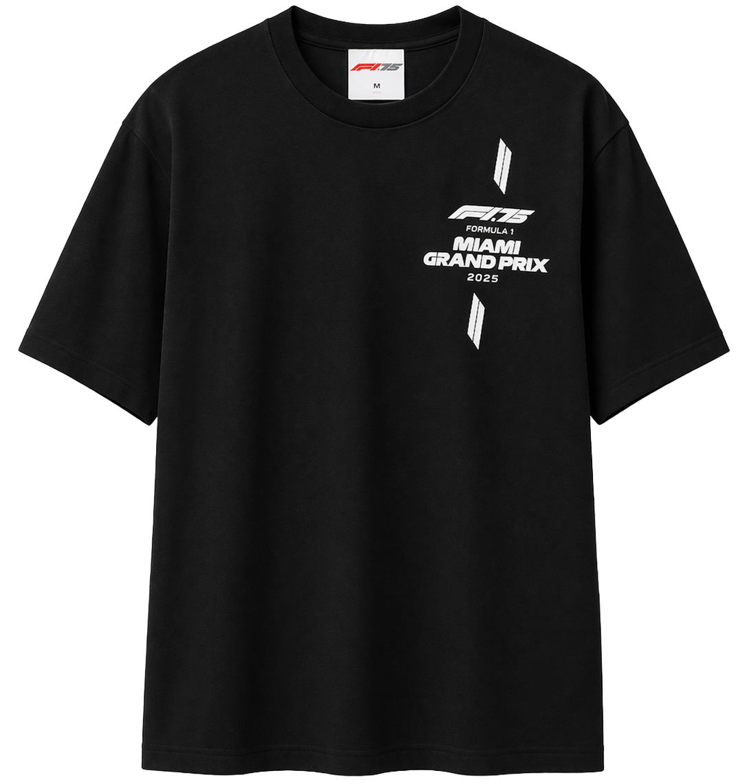 FORMULA 1 MIAMI T-SHIRT BLACK - STEERING - Steal Deal 