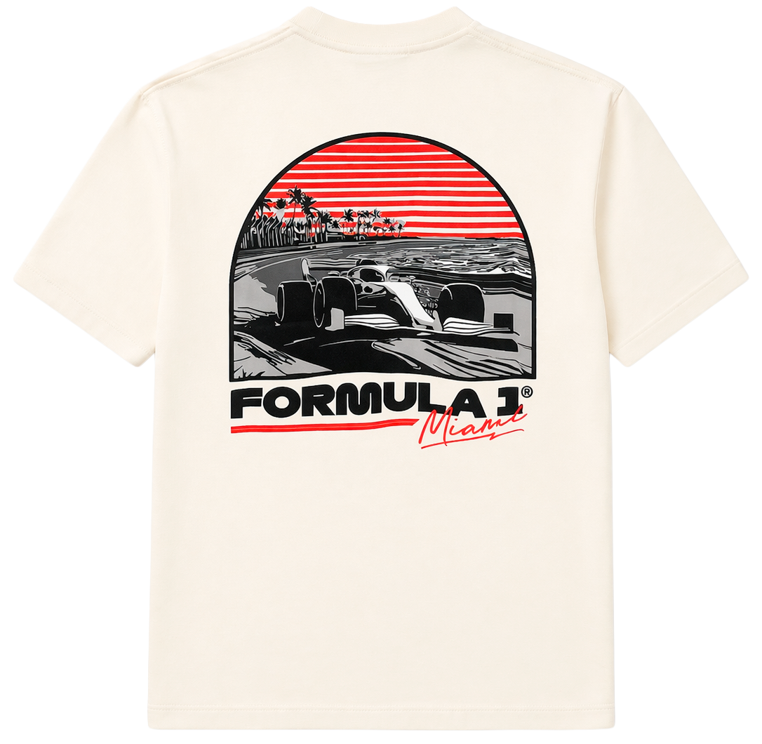 FORMULA 1 MIAMI GRAND PRIX T-SHIRT IVORY - START LINE - Steal Deal 