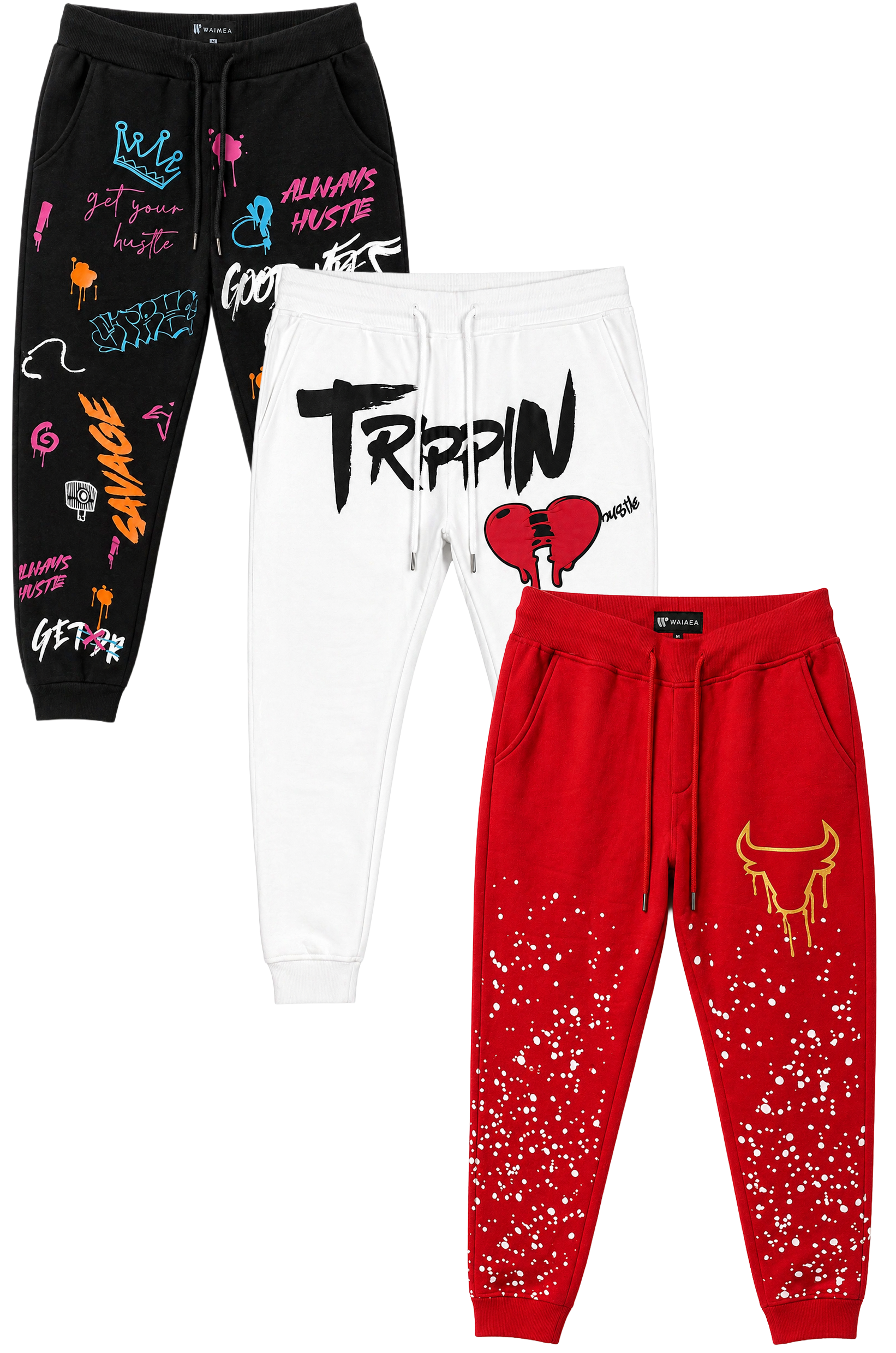 WAIMEA ASSORTED GRAPHIC JOGGER PANTS ASST - WMAJGRA