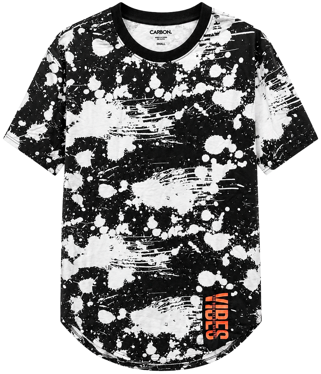 CARBON GRAPHIC SCALLOP T-SHIRT BLACK - CRBSST