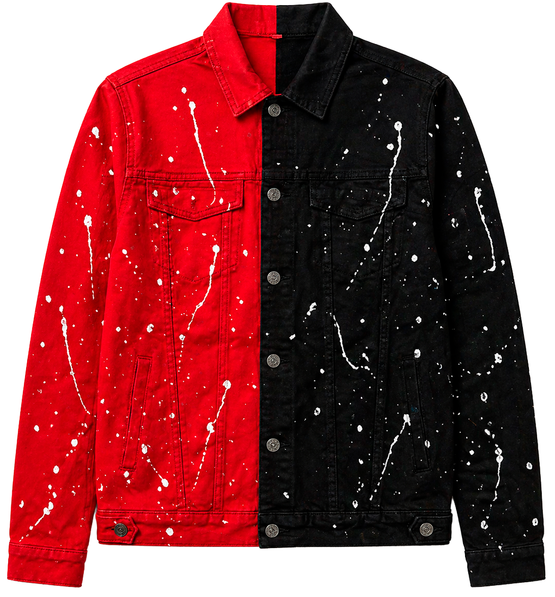 WAIMEA DENIM JACKET BLACK RED - M6225-TB