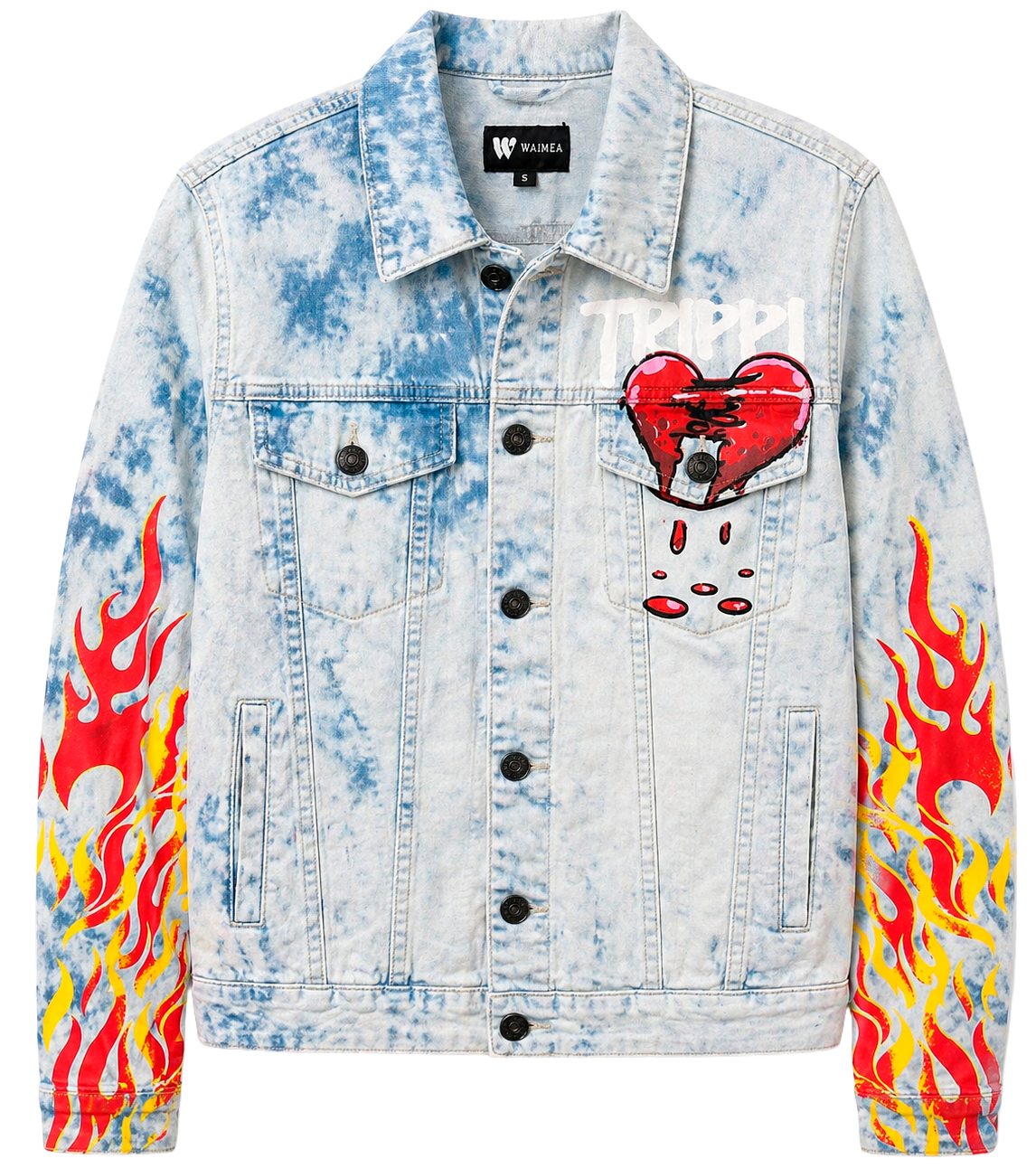 WAIMEA GRAPHIC DENIM JACKET TIE DYE WASH - M6163D