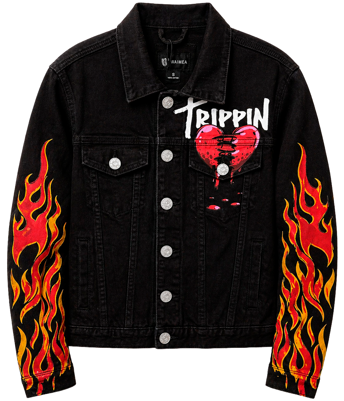 WAIMEA GRAPHIC DENIM JACKET BLACK - M6163T