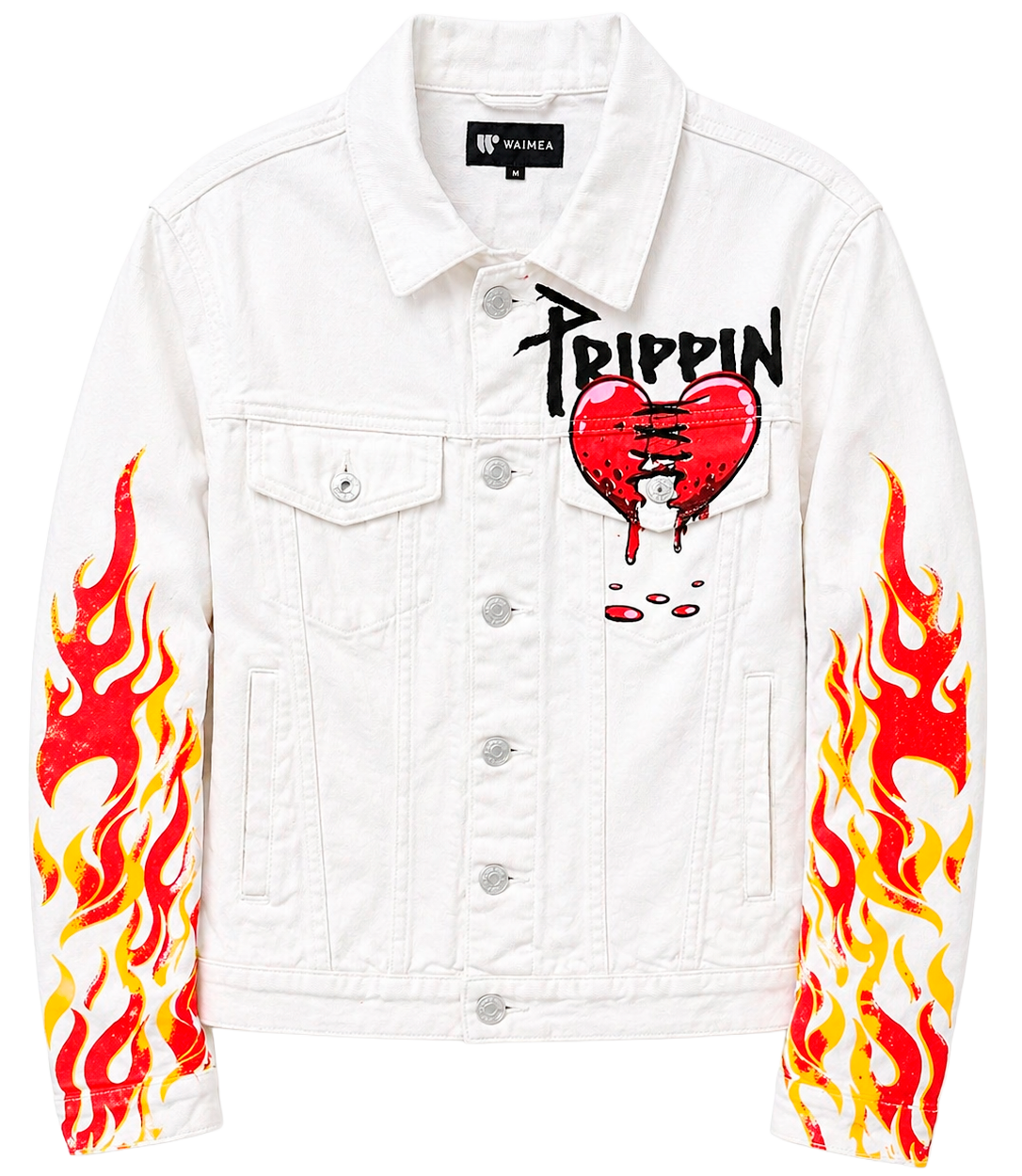 WAIMEA GRAPHIC DENIM JACKET WHITE - M6163T