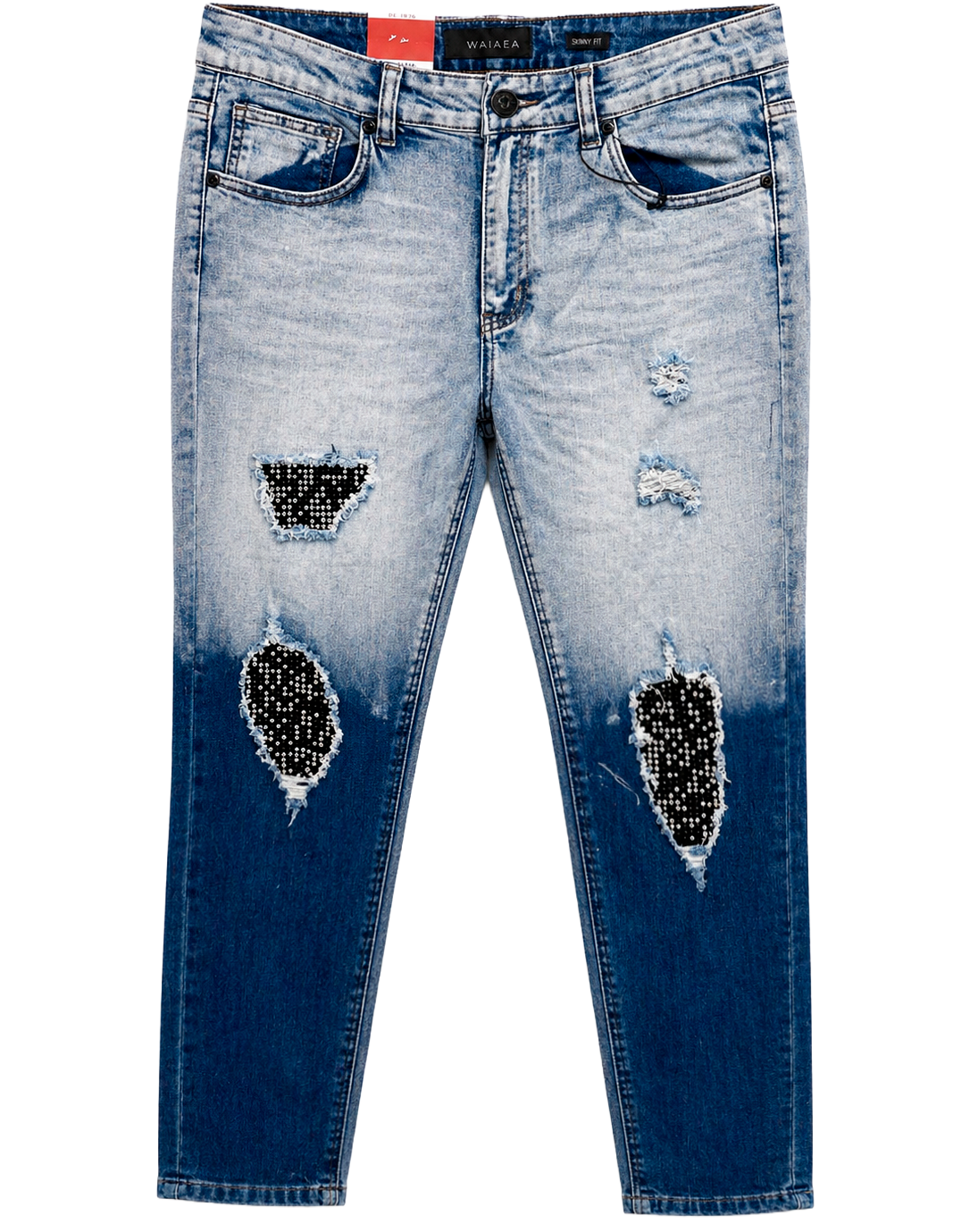 WAIMEA DISTRESSED DENIM JEANS BLUE 2 TONE - M4915DA