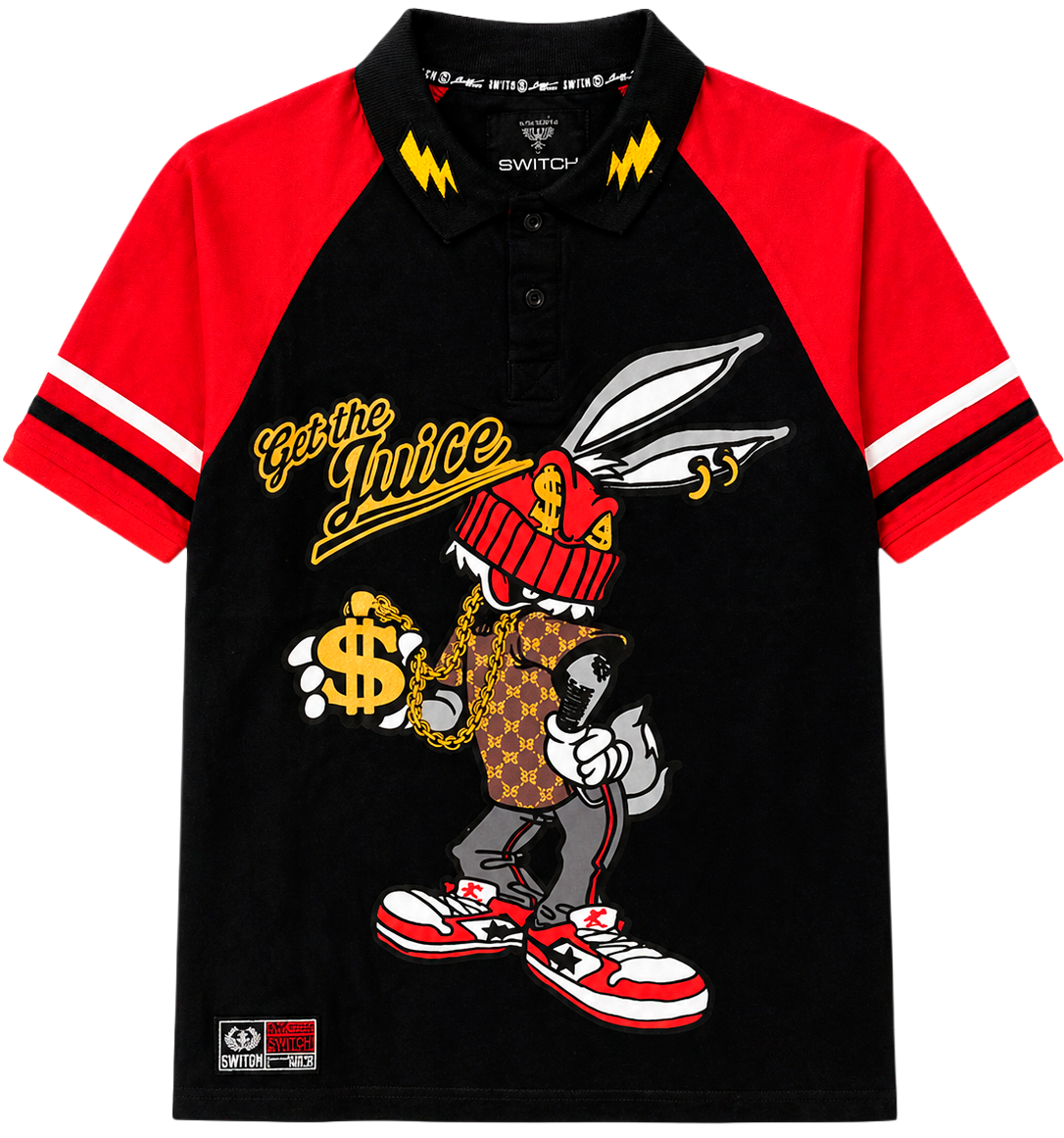 SWITCH S/S POLO SHIRT BLACK/RED - SF8059-01
