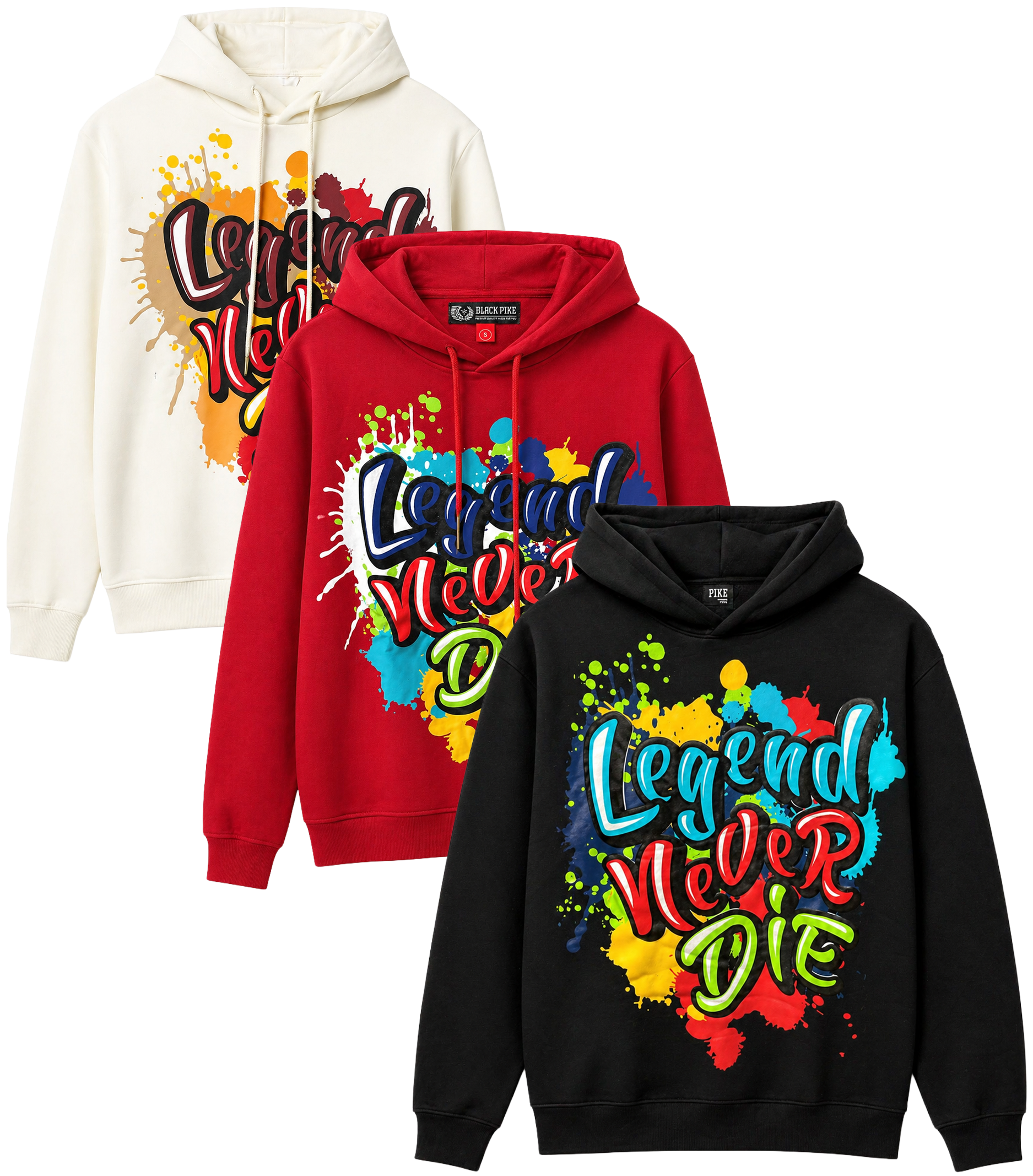 BLACK PIKE ASSORTED GRAPHIC HOODIES ASST - BPHDA