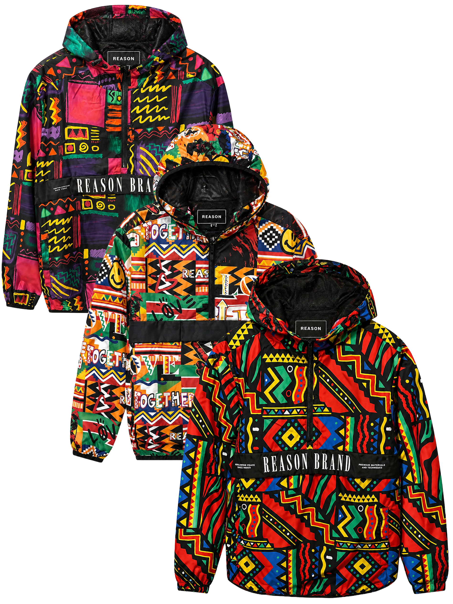 REASON ASSORTED 1/4 ZIP TRACK JACKETS ASST - RSTRKJKT