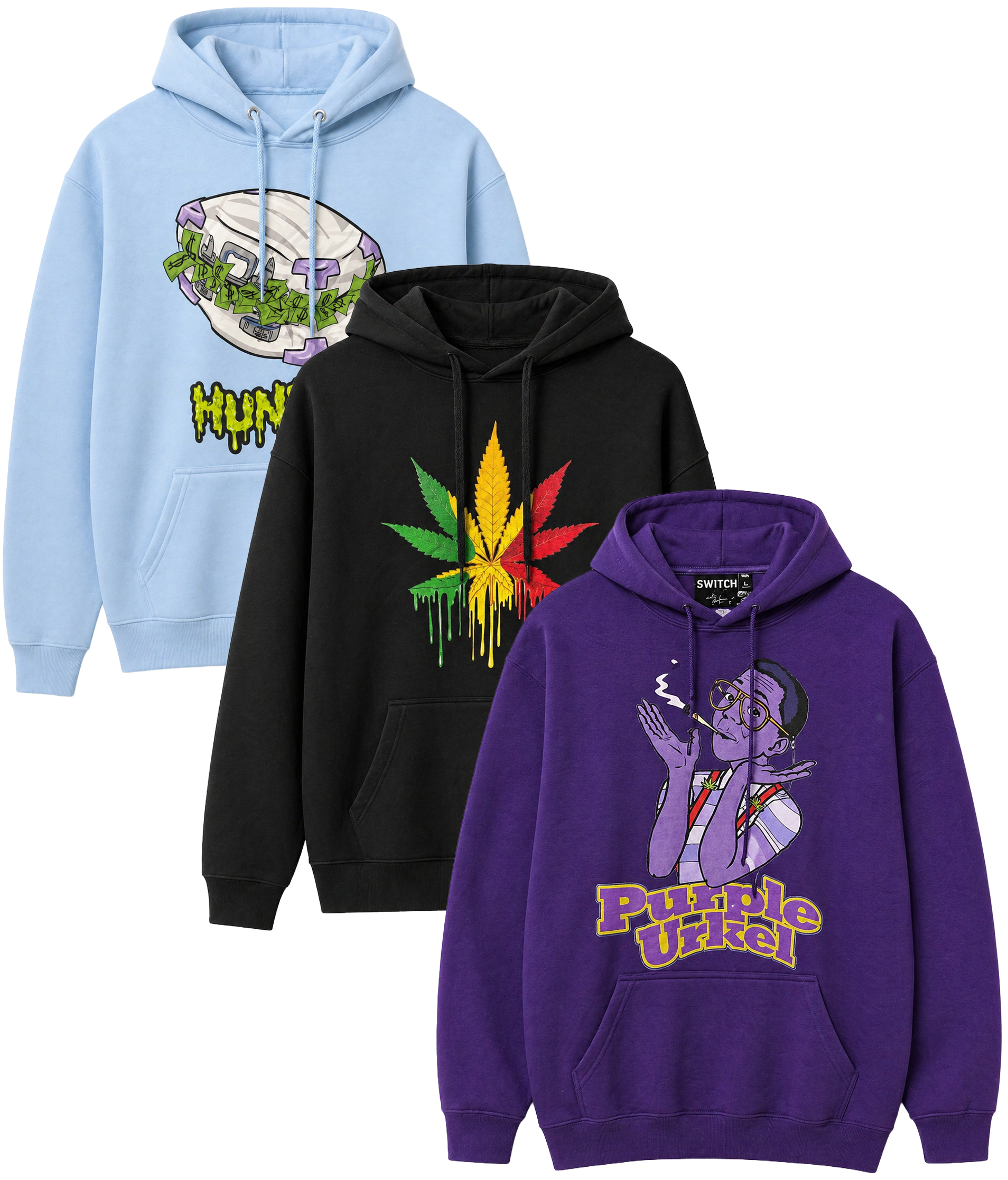 BIO ASSORTED DIRTY GRAPHIC HOODIES ASST - BIODGPHD