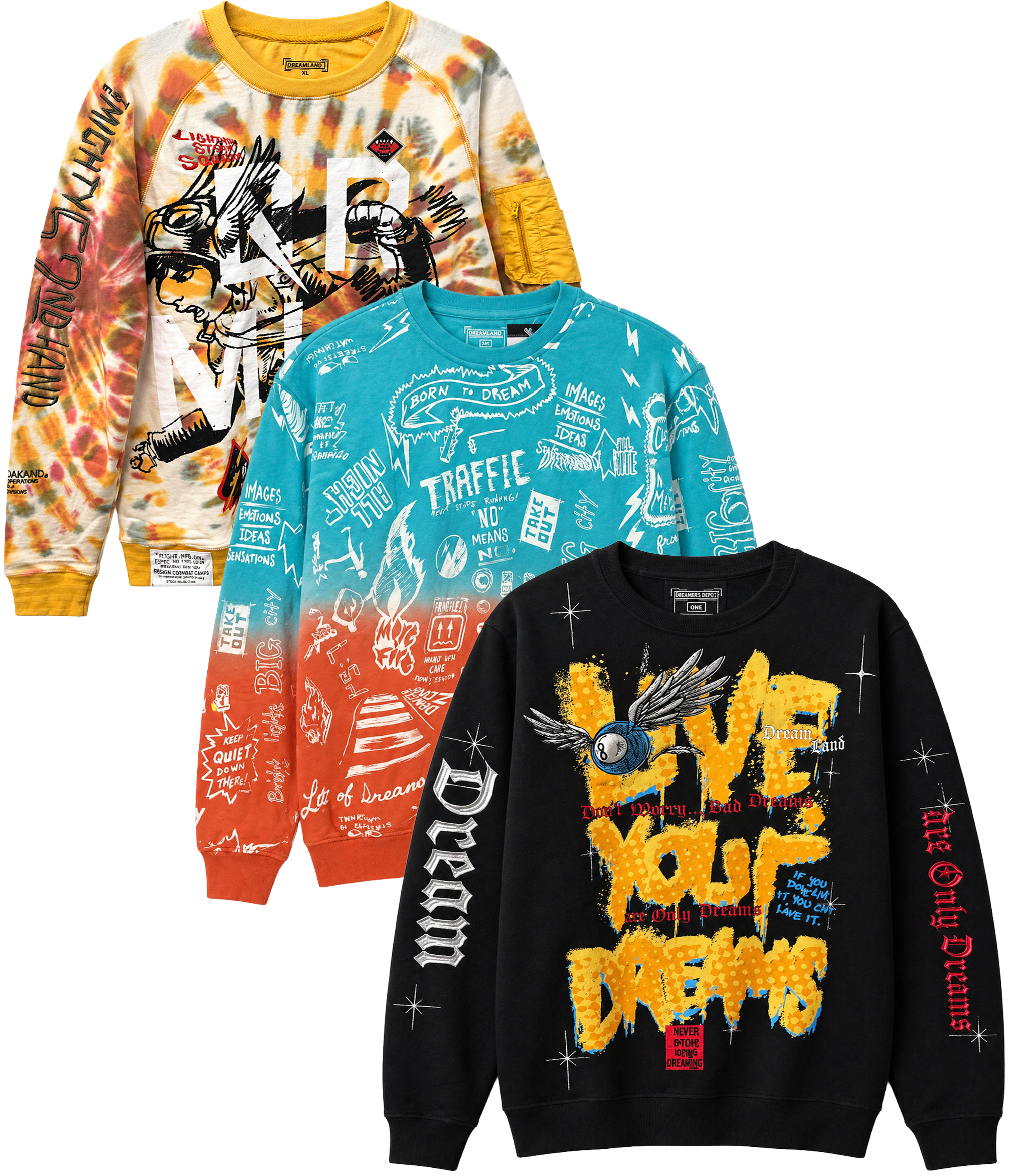 DREAMLAND ASSORTED GRAPHIC CREWNECK ASST - DLCRW26
