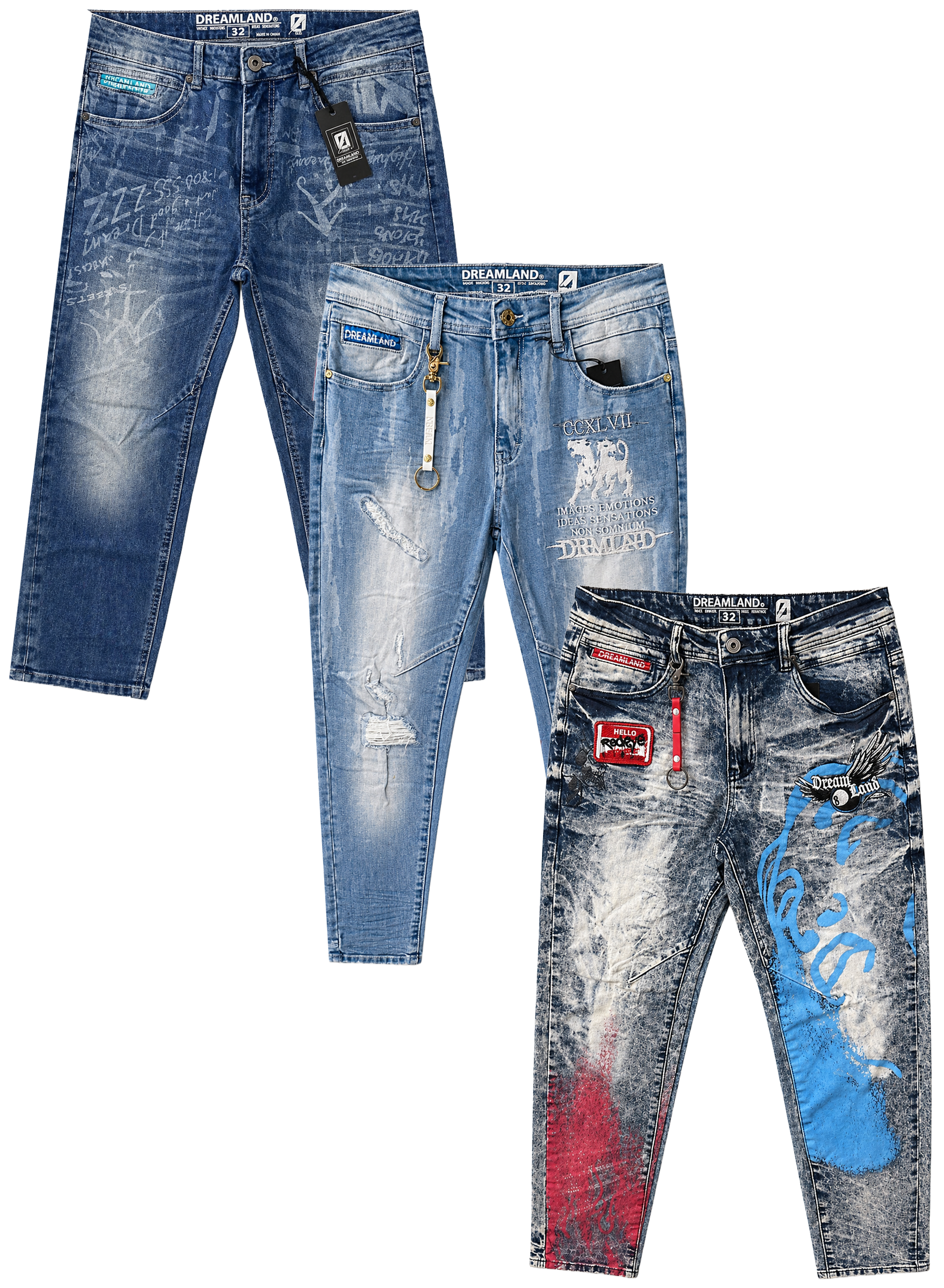 DREAMLAND ASSORTED DISTRESSED JEANS ASST - DLJNS26