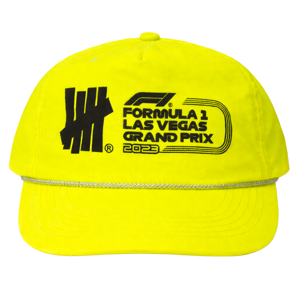FORMULA 1 X UNDEFEATED 5 PANEL HAT NEON YELLOW - LVGP