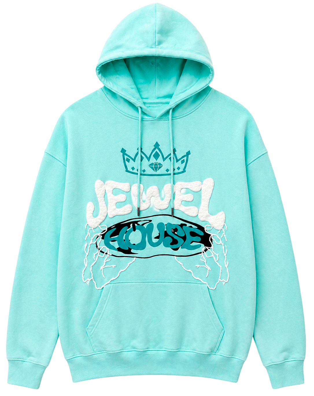 JEWEL HOUSE GRAPHIC HOODIE TEAL - JH07H1397N