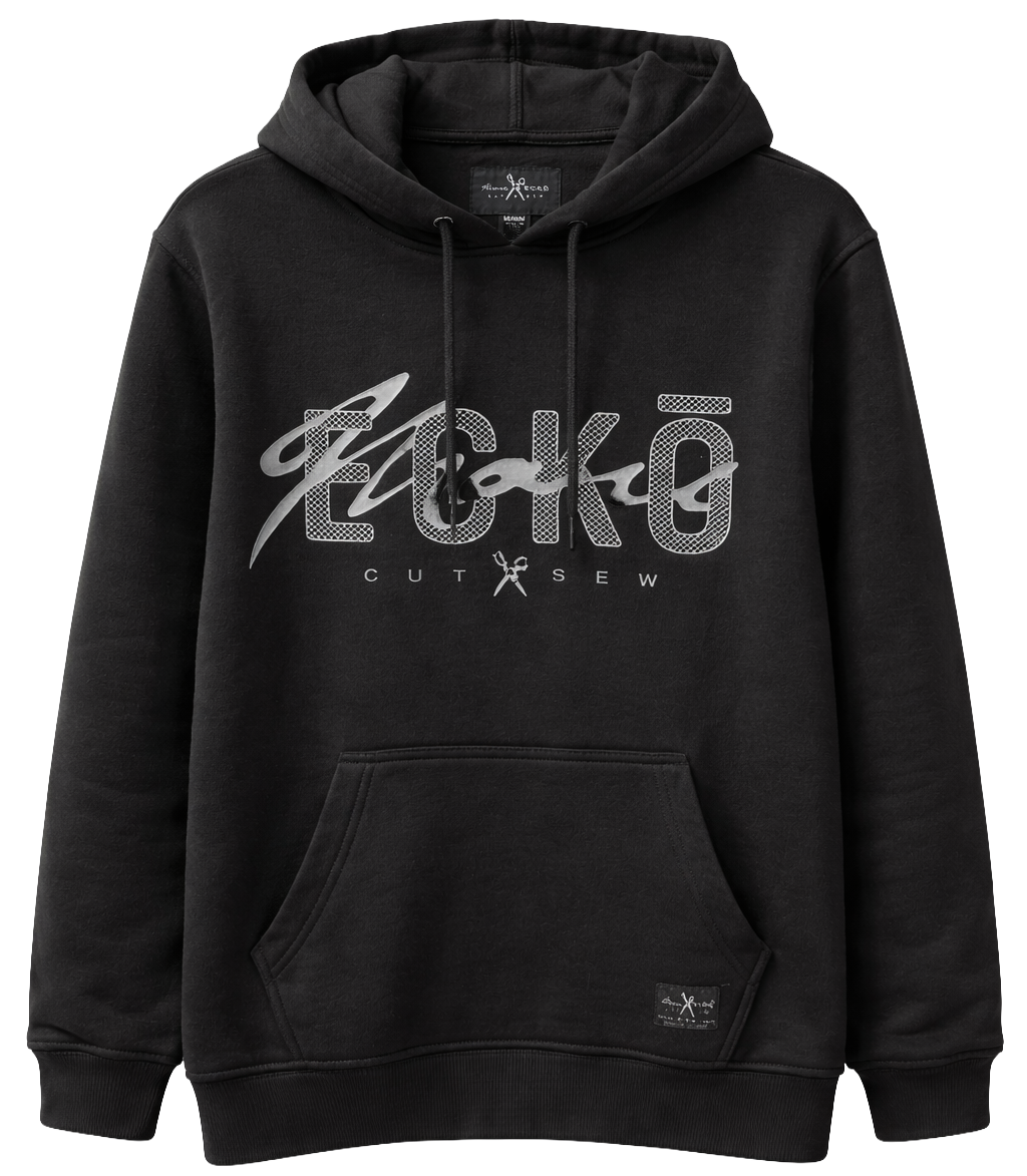 MARC ECKO FLEECE HOODIE BLACK - MK8H0162