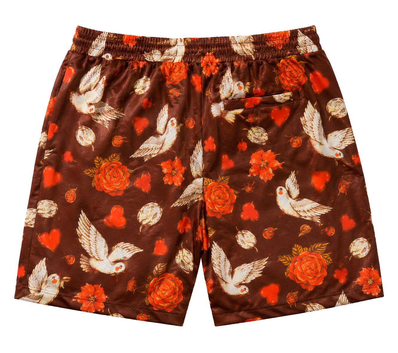 REBEL MINDS PLUS SIZE BASKETBALL SHORTS BROWN - 141-941T