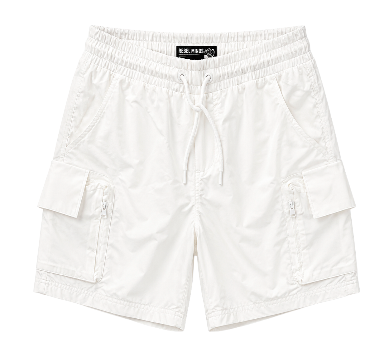REBEL MINDS CARGO BOARD SHORTS WHITE - 141-910