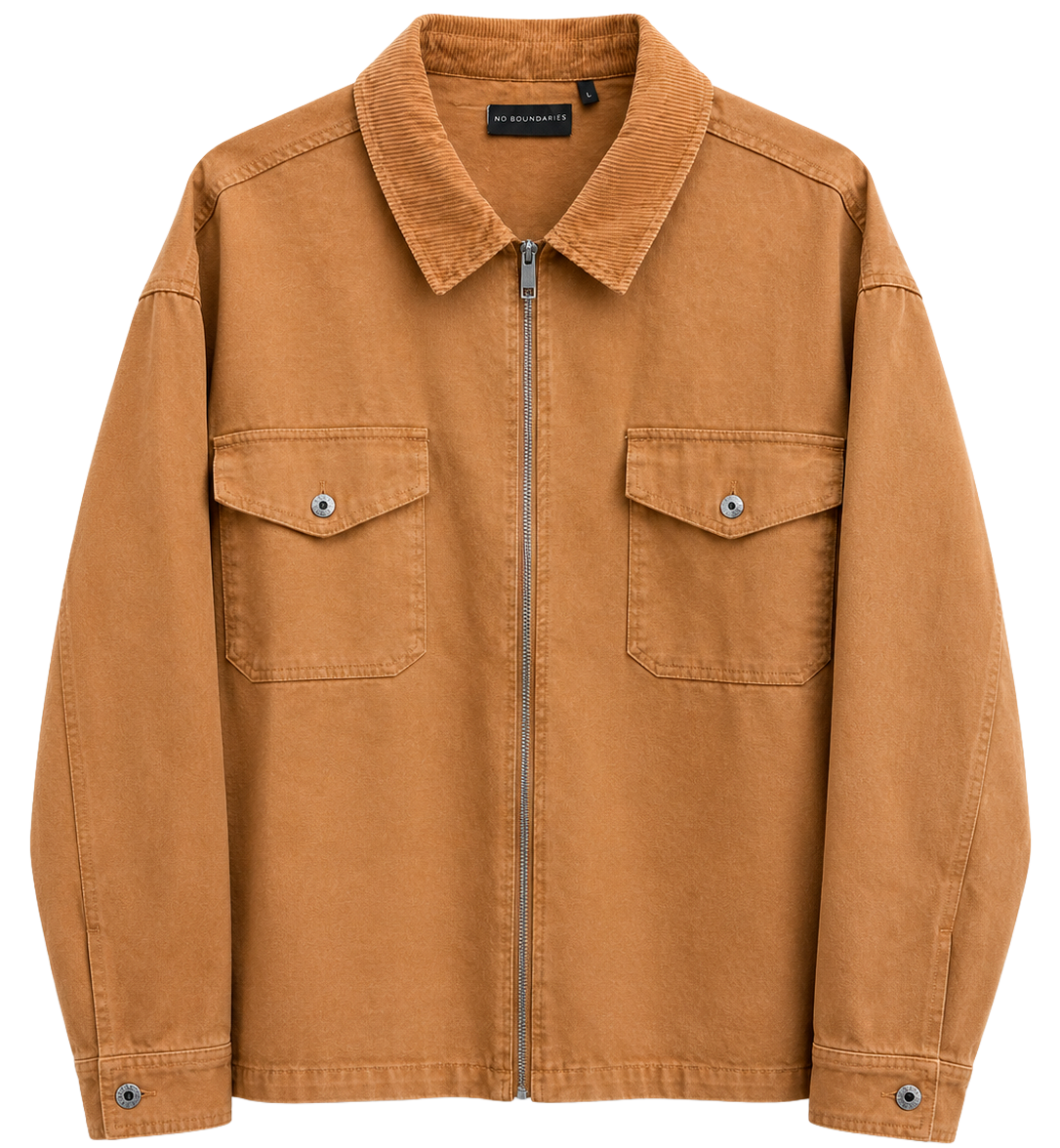 NO BOUNDARIES DENIM WORK JACKET BROWN - NB14100095933B