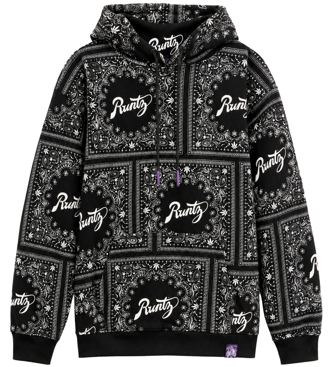 RUNTZ GRAPHIC LOGO HOODIE BLACK - 321-33685C