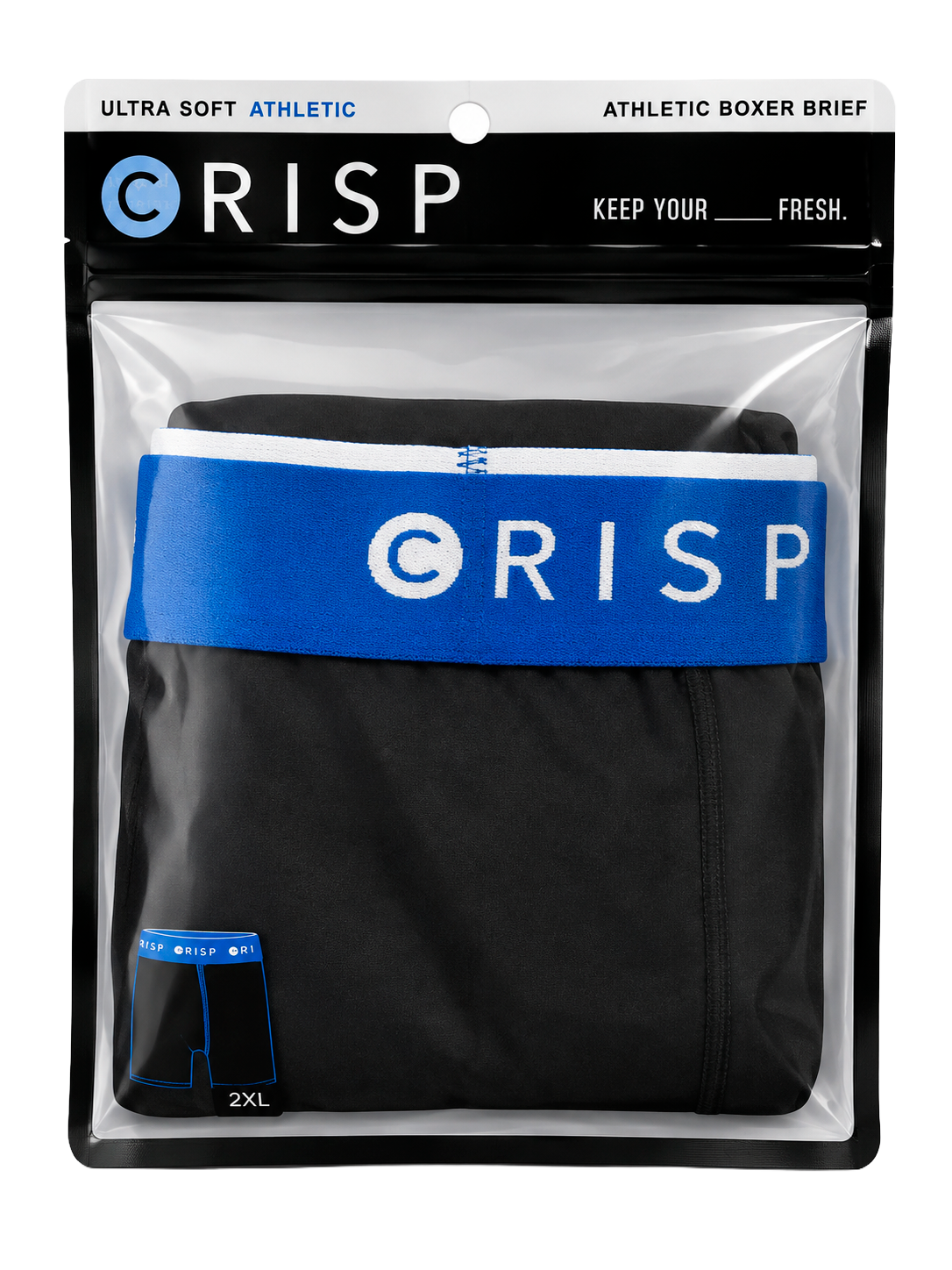 CRISP ATHLETIC BOXER BRIEFS BLACK - ULTRA SOFT