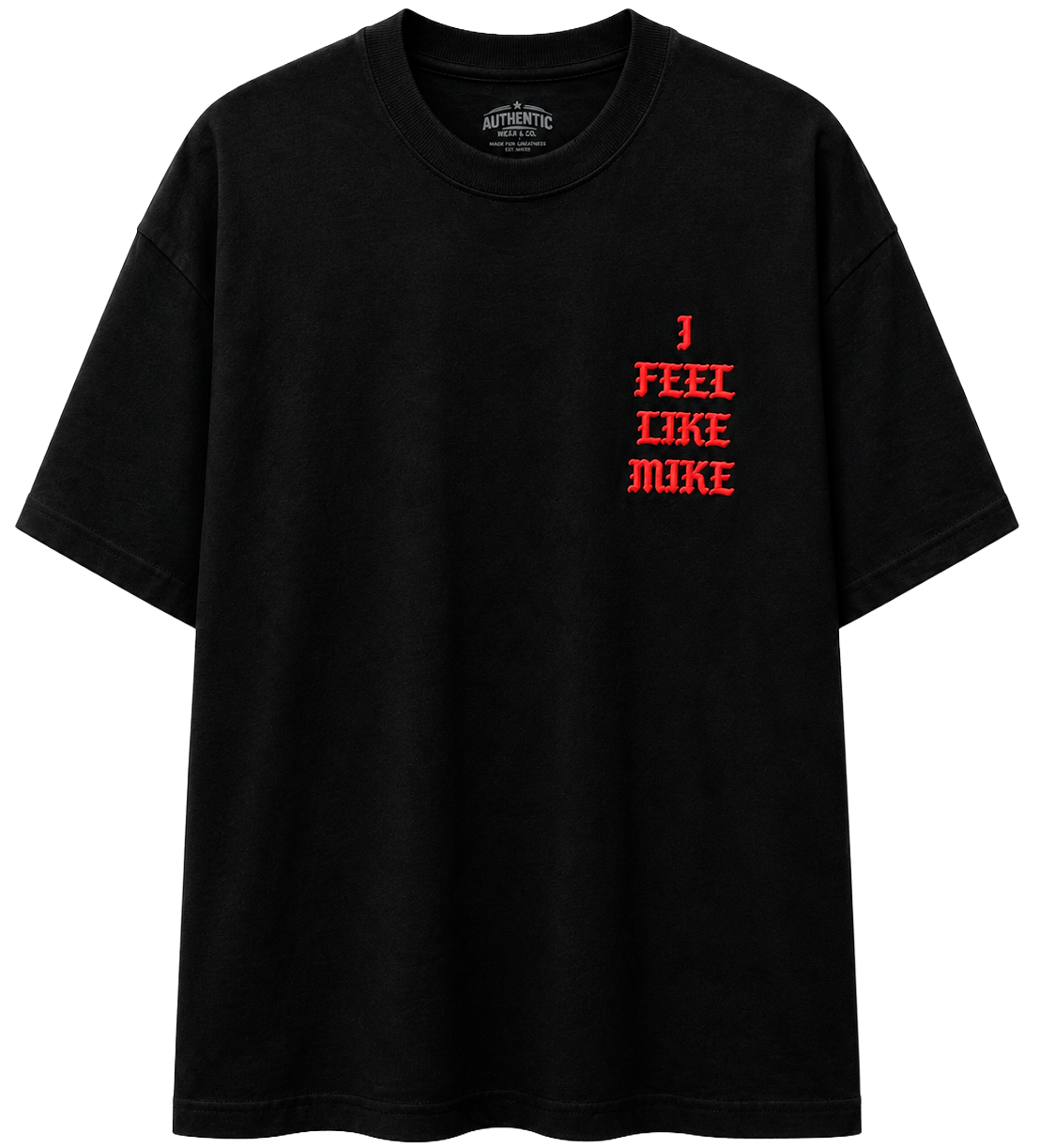 AUTHENTIC LEGENDS PUFF PRINT T-SHIRT BLACK - FEEL LIKE MIKE