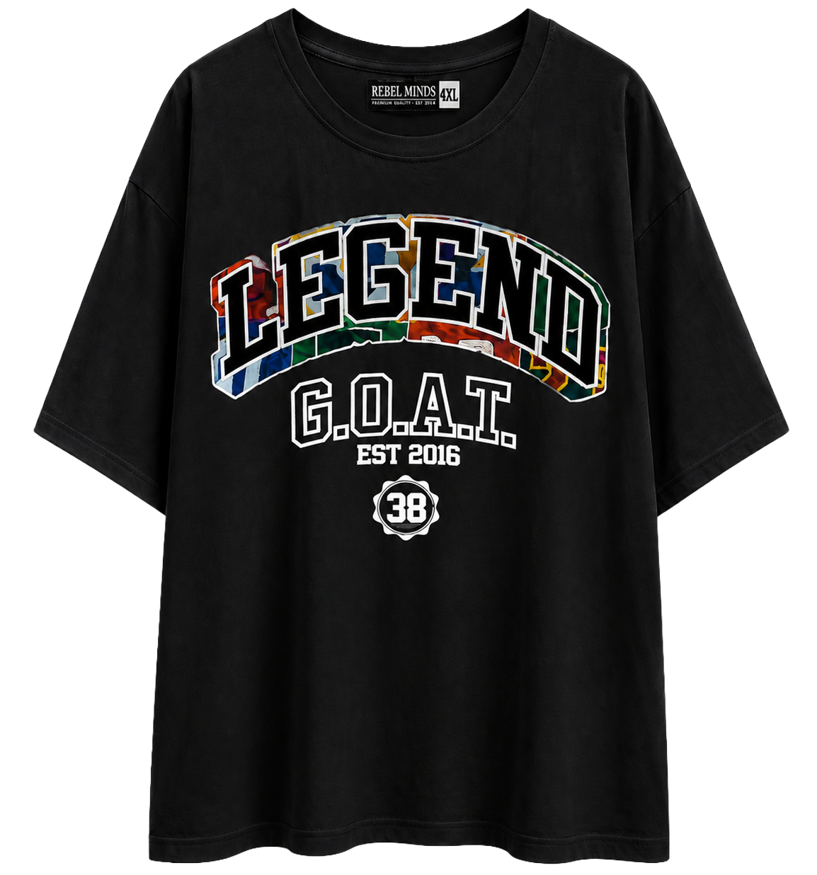 REBEL MINDS GRAPHIC T-SHIRT BLACK - 141-174T