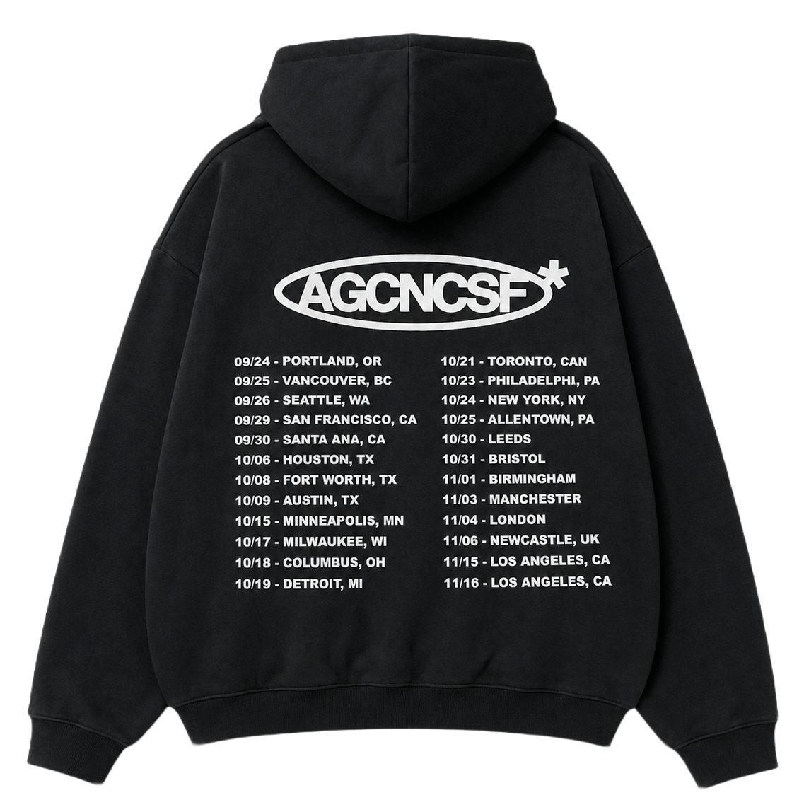 WOMENS ARIANA GRANDE ZIP HOODIE JACKET BLACK - AG TOUR