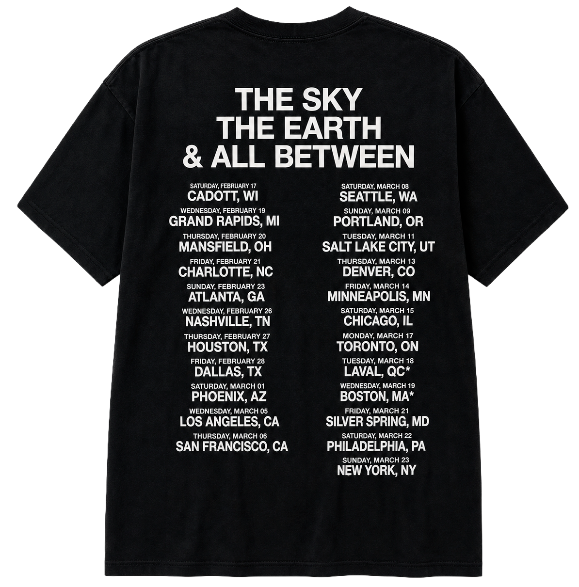 LICENSED MUSIC ARCHITECTS T-SHIRT BLACK - 2025 TOUR