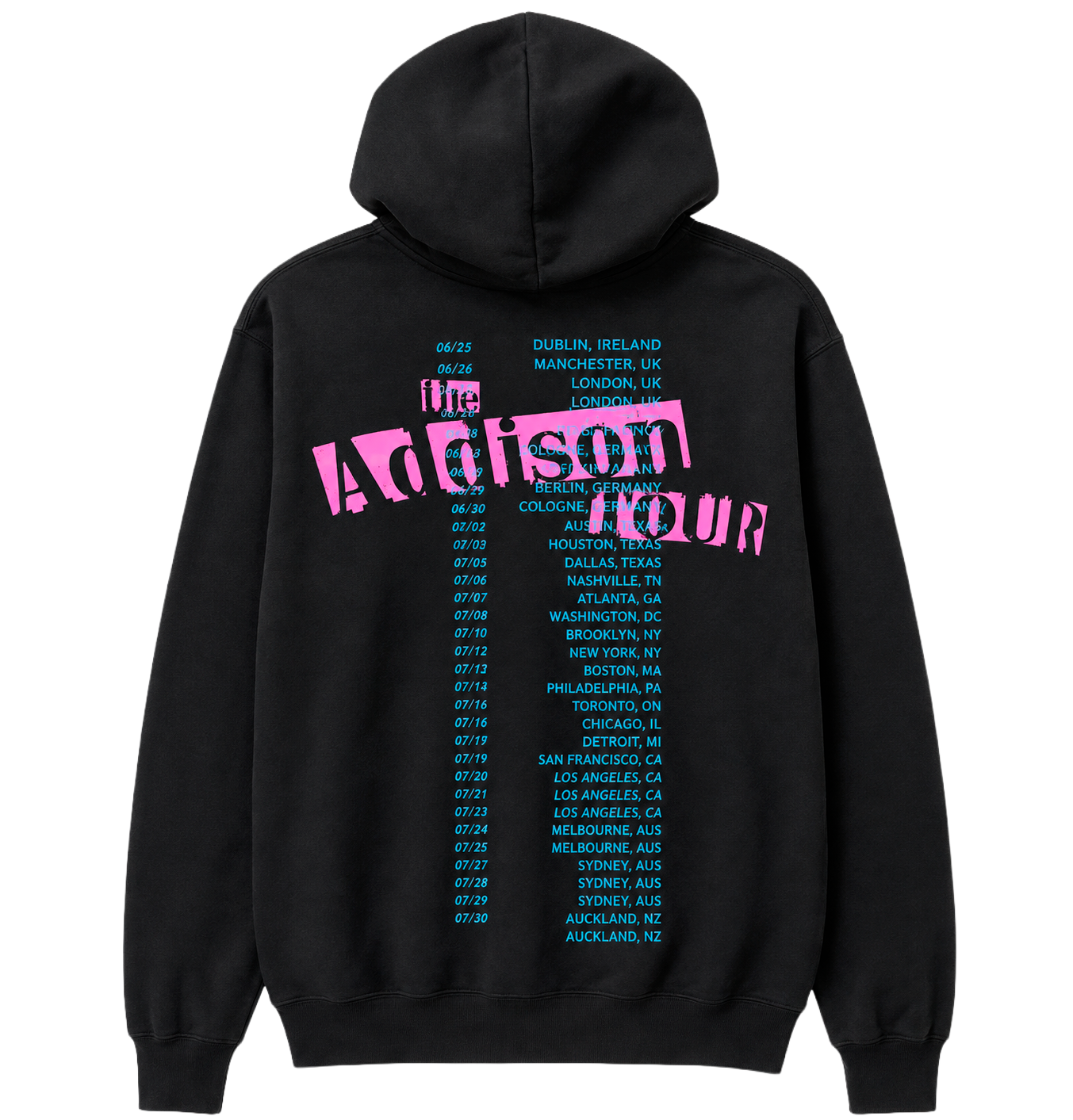LICENSED MUSIC ADDISON RAE HOODIE BLACK - POPART TOUR