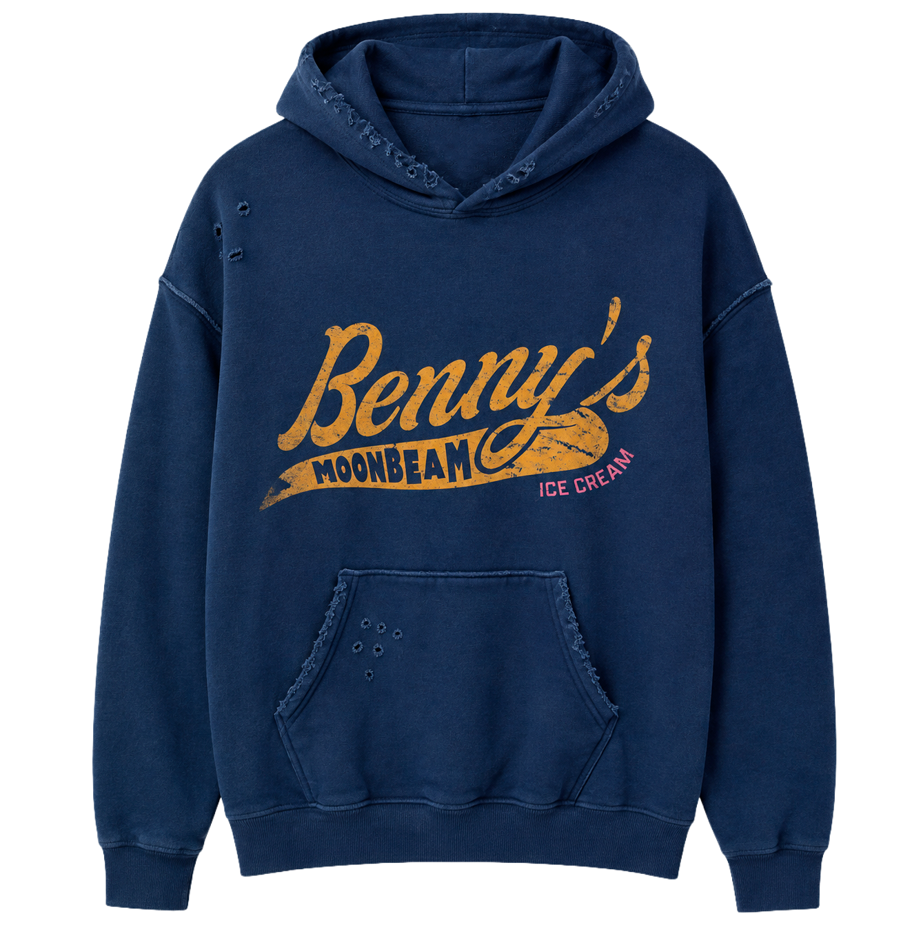 LICENSED BENSON BOONE HOODIE NAVY - MOONBEAM