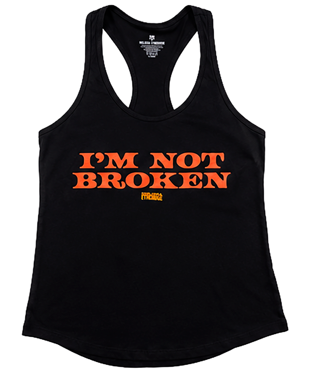WOMENS MELISSA ETHERIDGE TANK TOP BLACK - IM NOT BROKEN