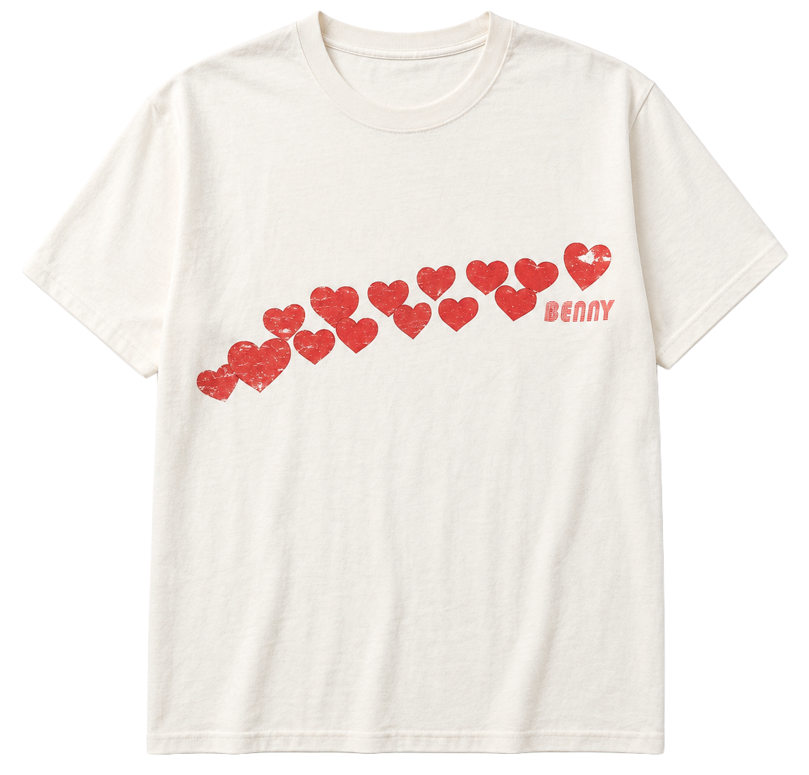 LICENSED BENSON BOONE T-SHIRT WHITE - HEARTS