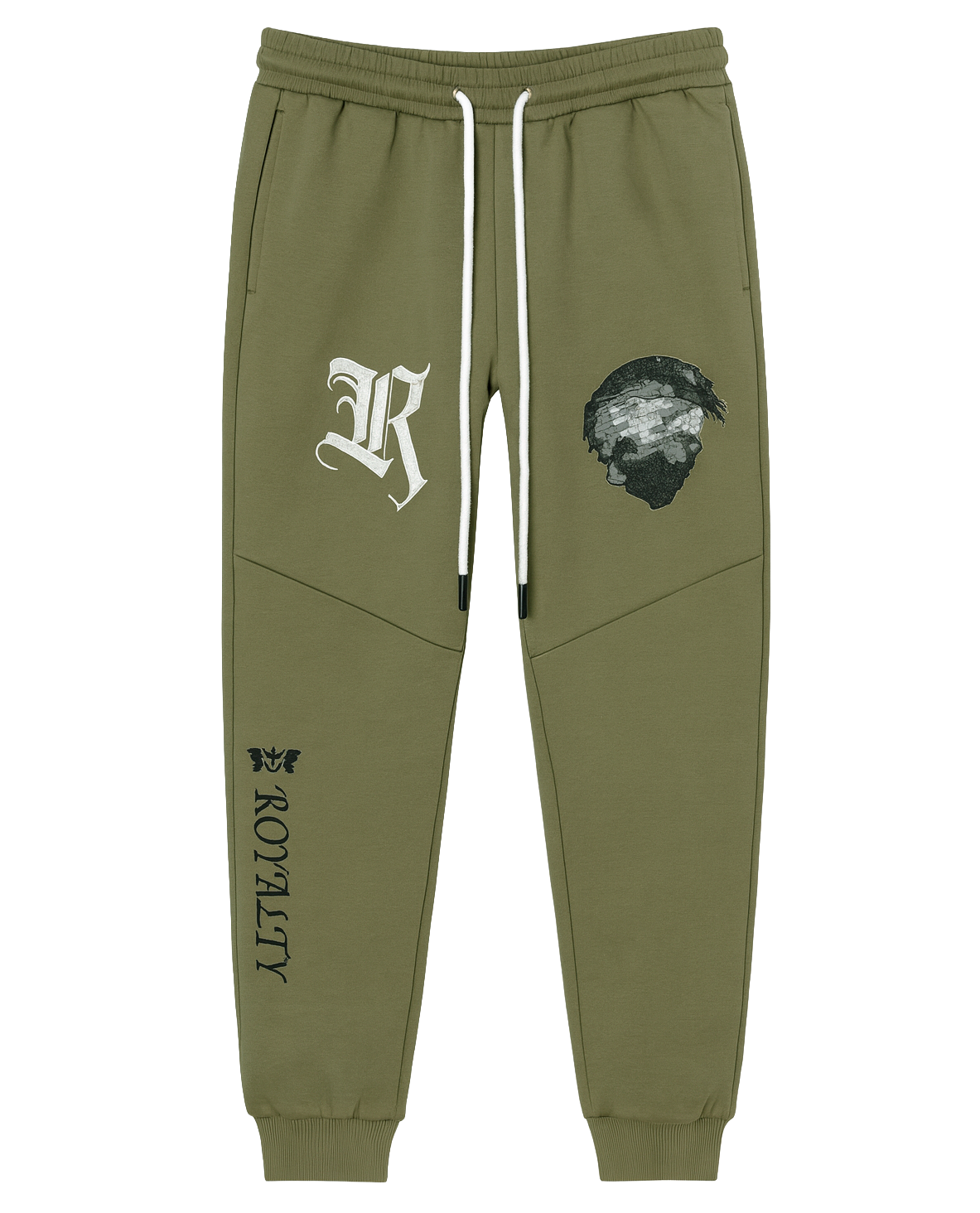 FIFTH LOOP EMBROIDEREY PRINT JOGGER PANTS OLIVE - FLP220