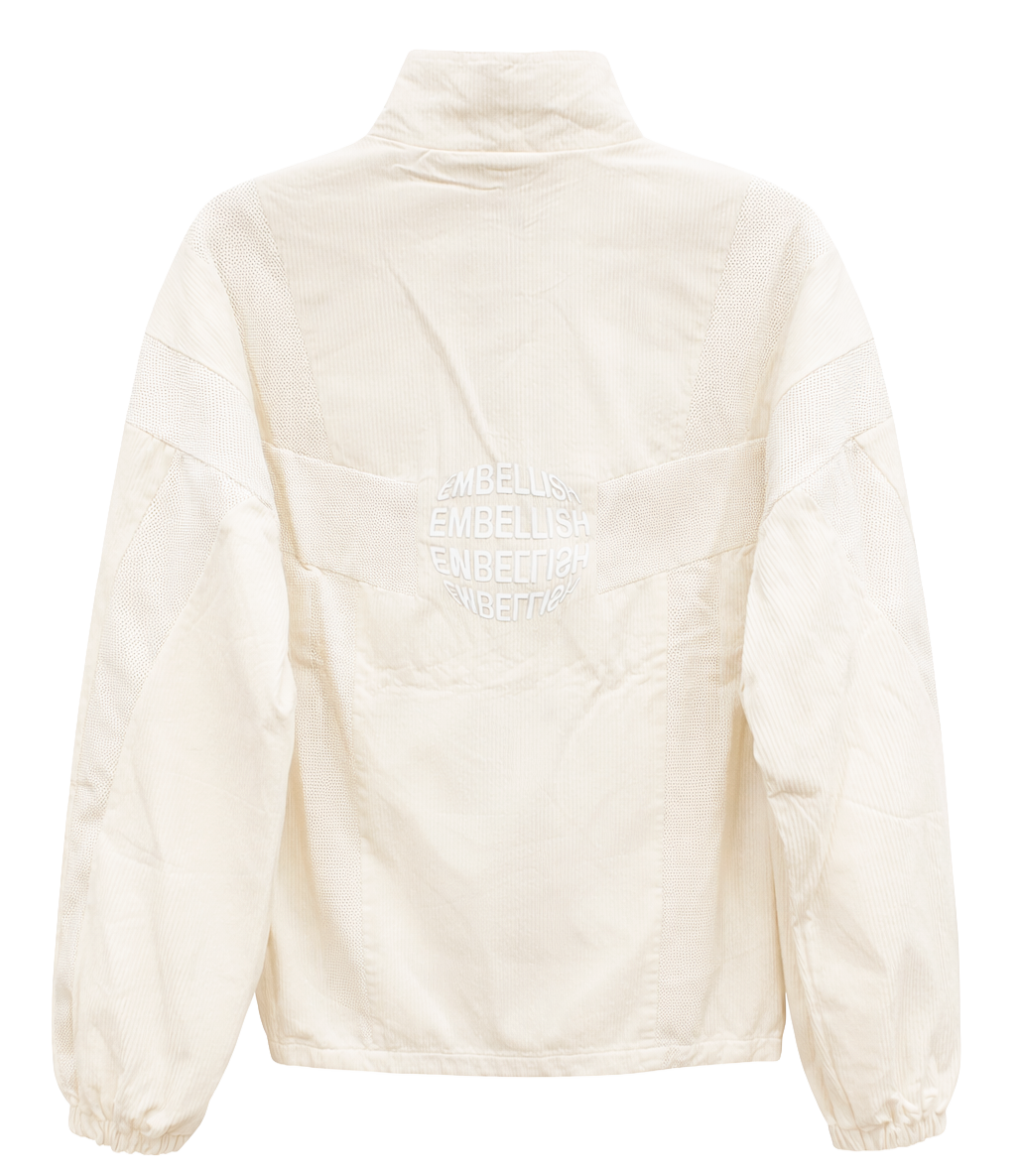 EMBELLISH ZIP TRACK JACKET CREAM - EMBSPR24-007
