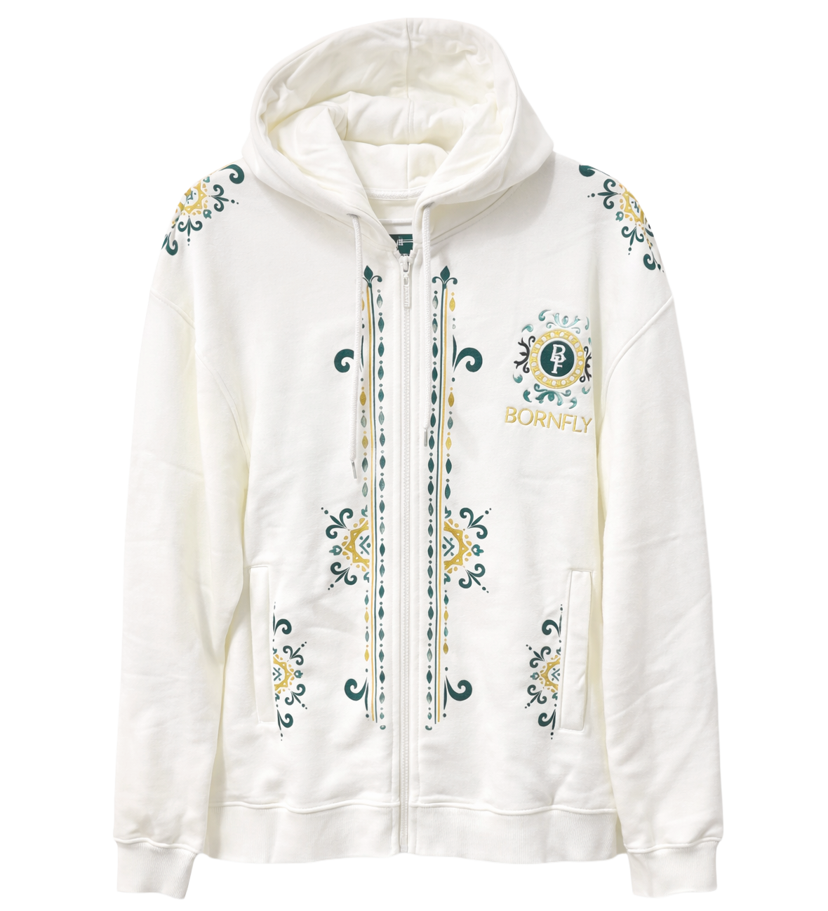 BORN FLY PREMIUM ZIP HOODIE JACKET CREAM - B05H5023