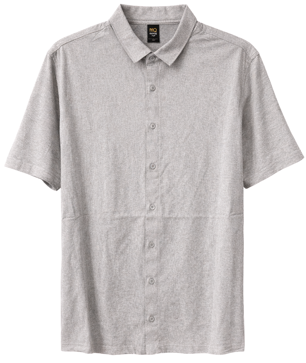 PTO S/S BUTTON-DOWN T-SHIRT GREY - NR80-FS22K