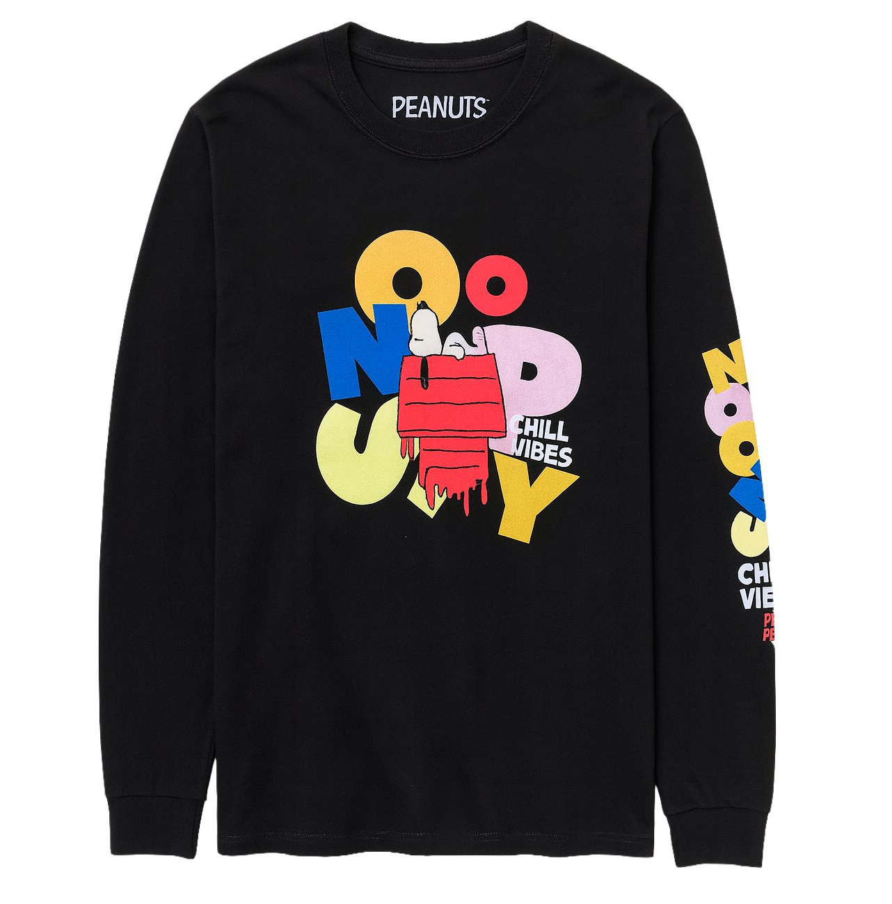 LICENSED GRAPHIC LONG SLEEVE SHIRT BLACK - PEANUT X SNOOPY