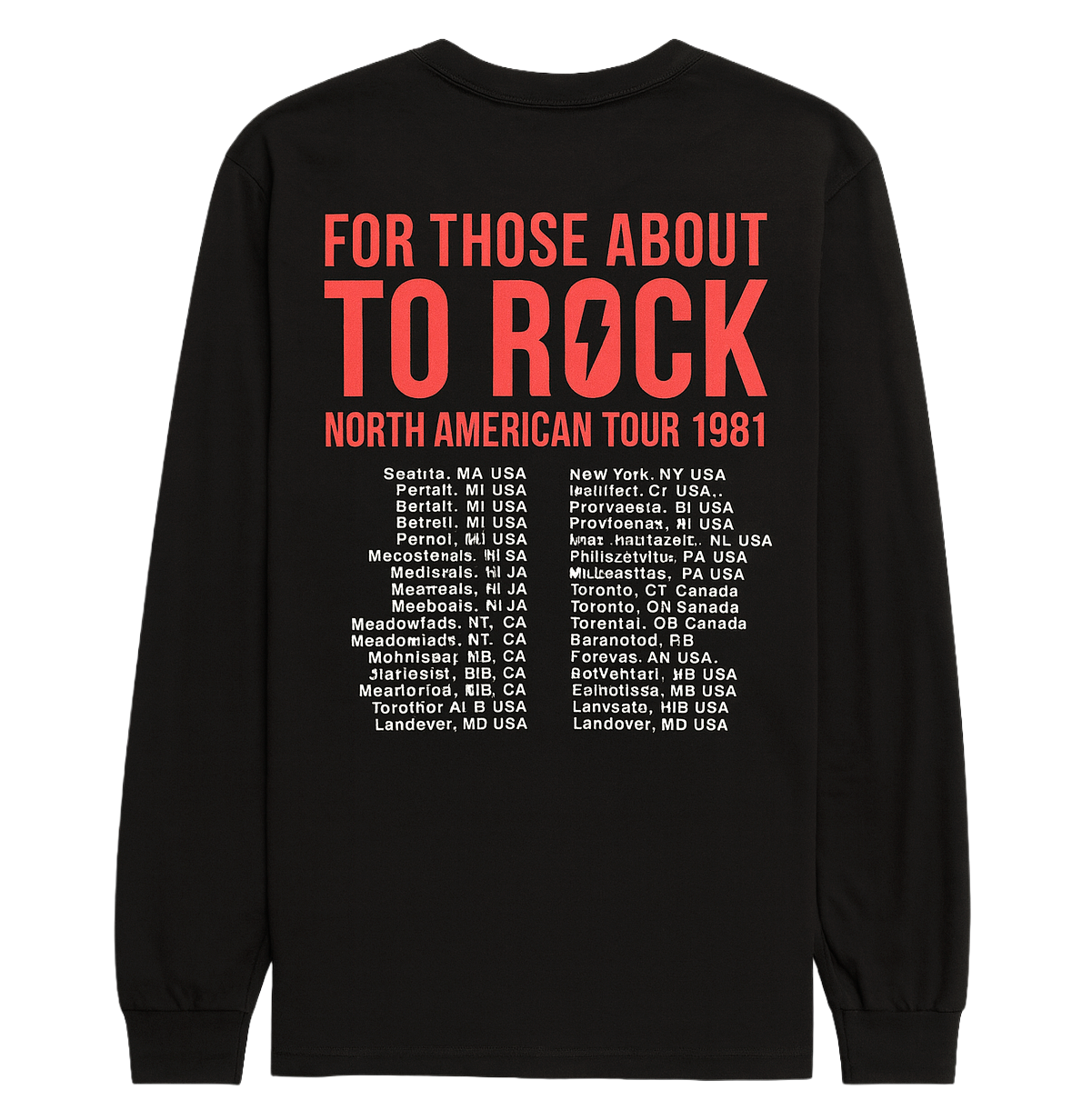 LICENSED GRAPHIC LONG SLEEVE SHIRT BLACK - ACDC